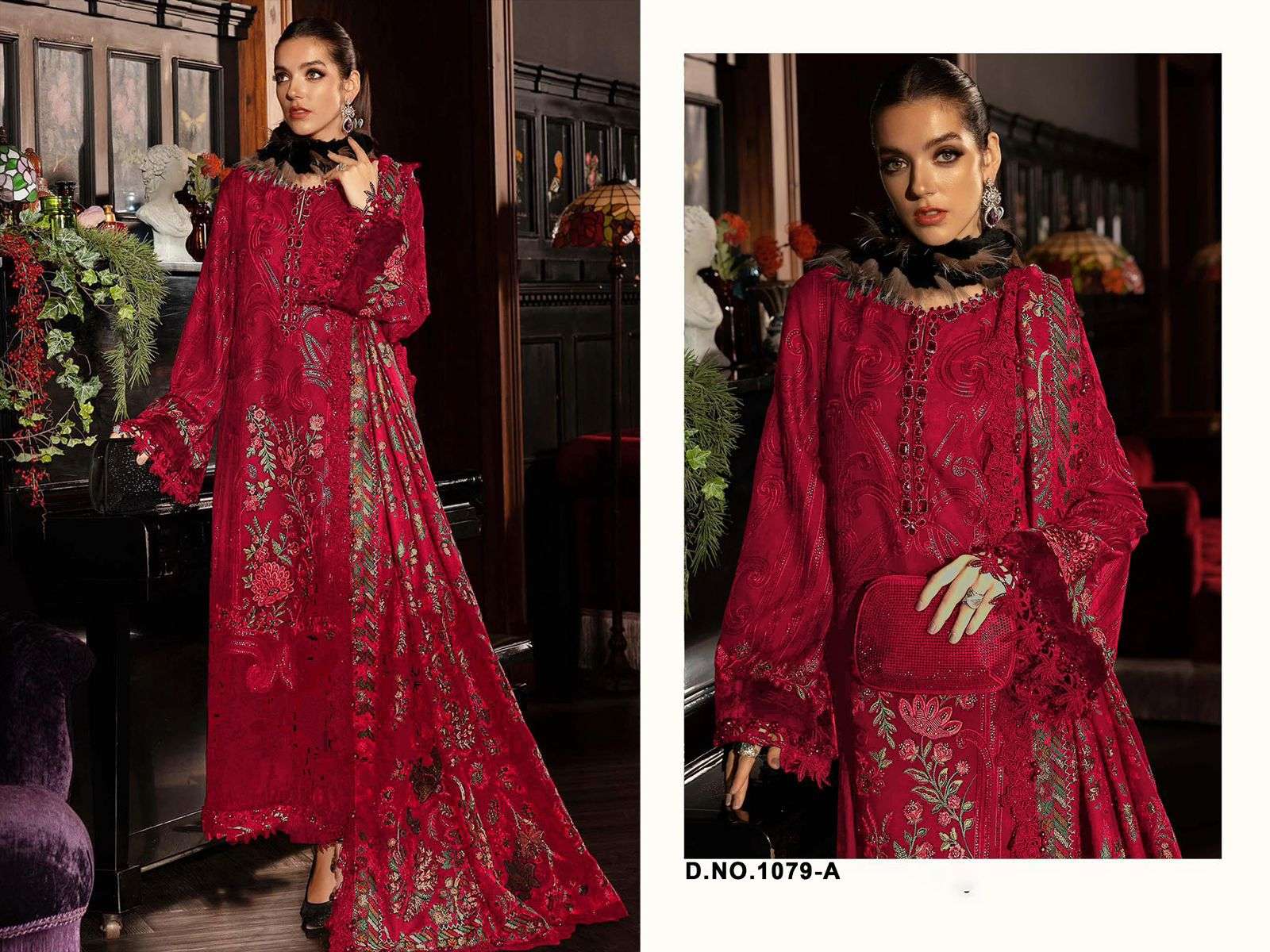 FLORENT D NO 1079 COTTON WITH HEAVY EMBROIDERY DESIGNER PAKISTANI SUIT