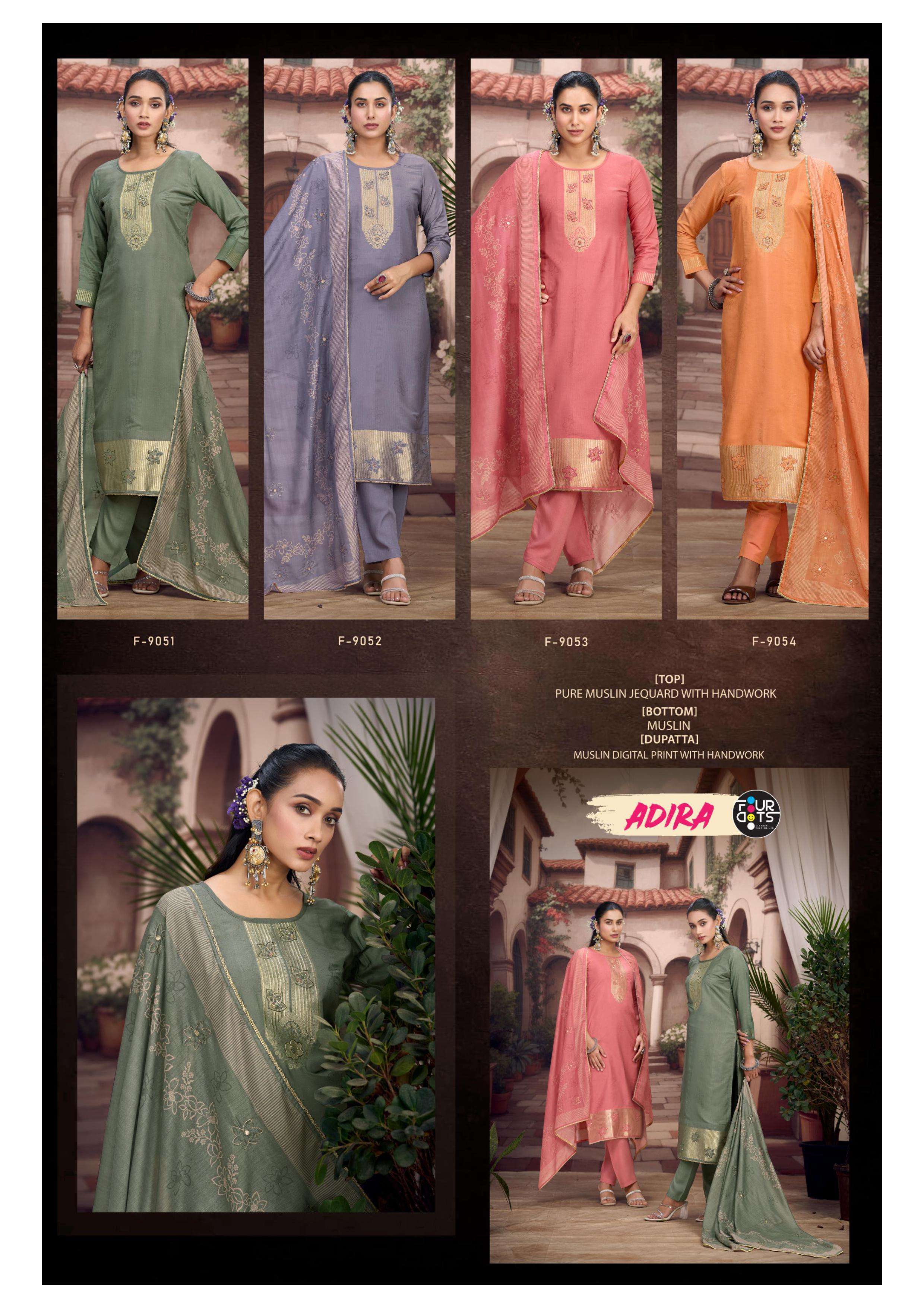 FOURDOTS ADIRA MUSLIN JACQUARD DESIGNER WORK LADIES SUIT