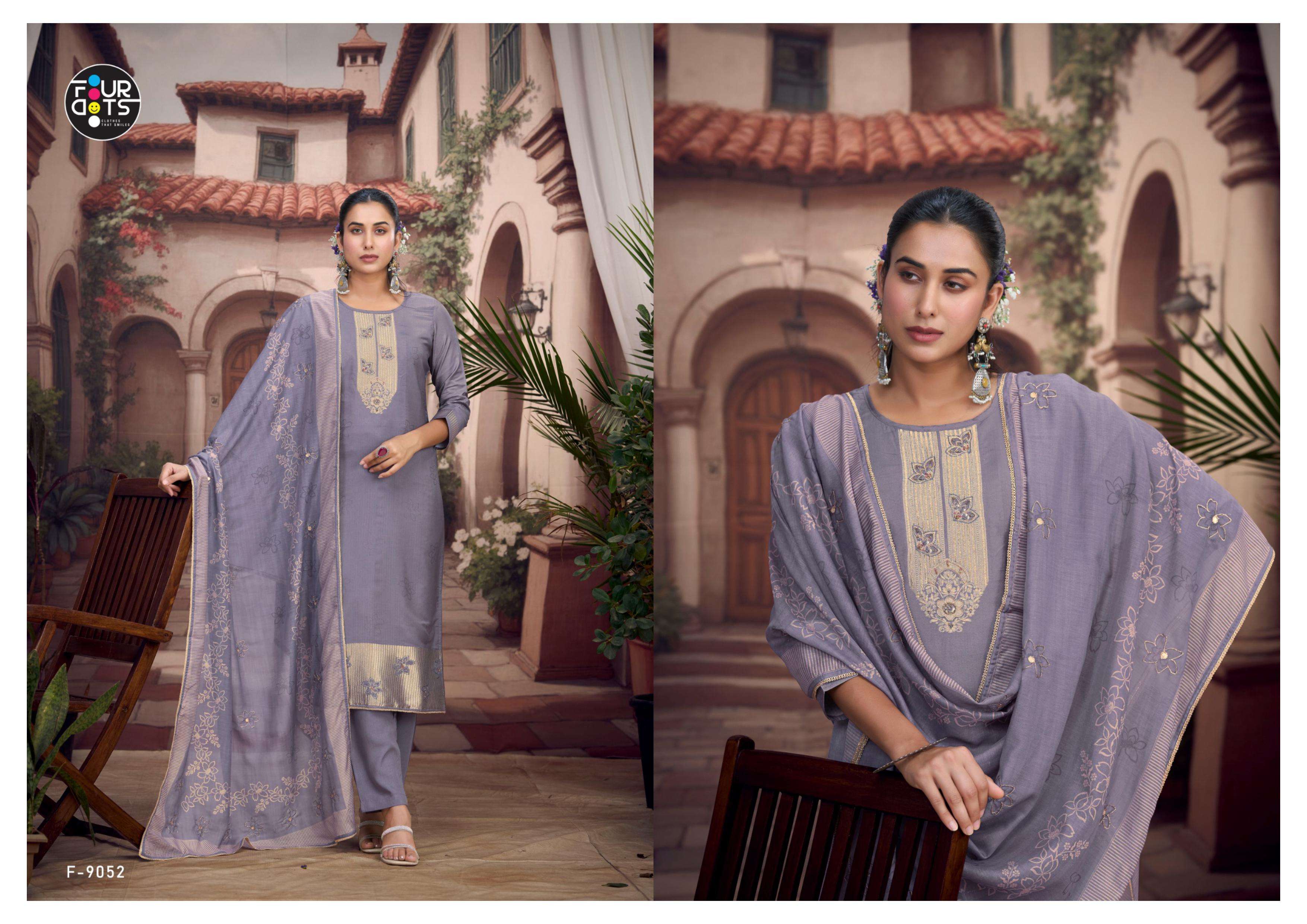 FOURDOTS ADIRA MUSLIN JACQUARD DESIGNER WORK LADIES SUIT