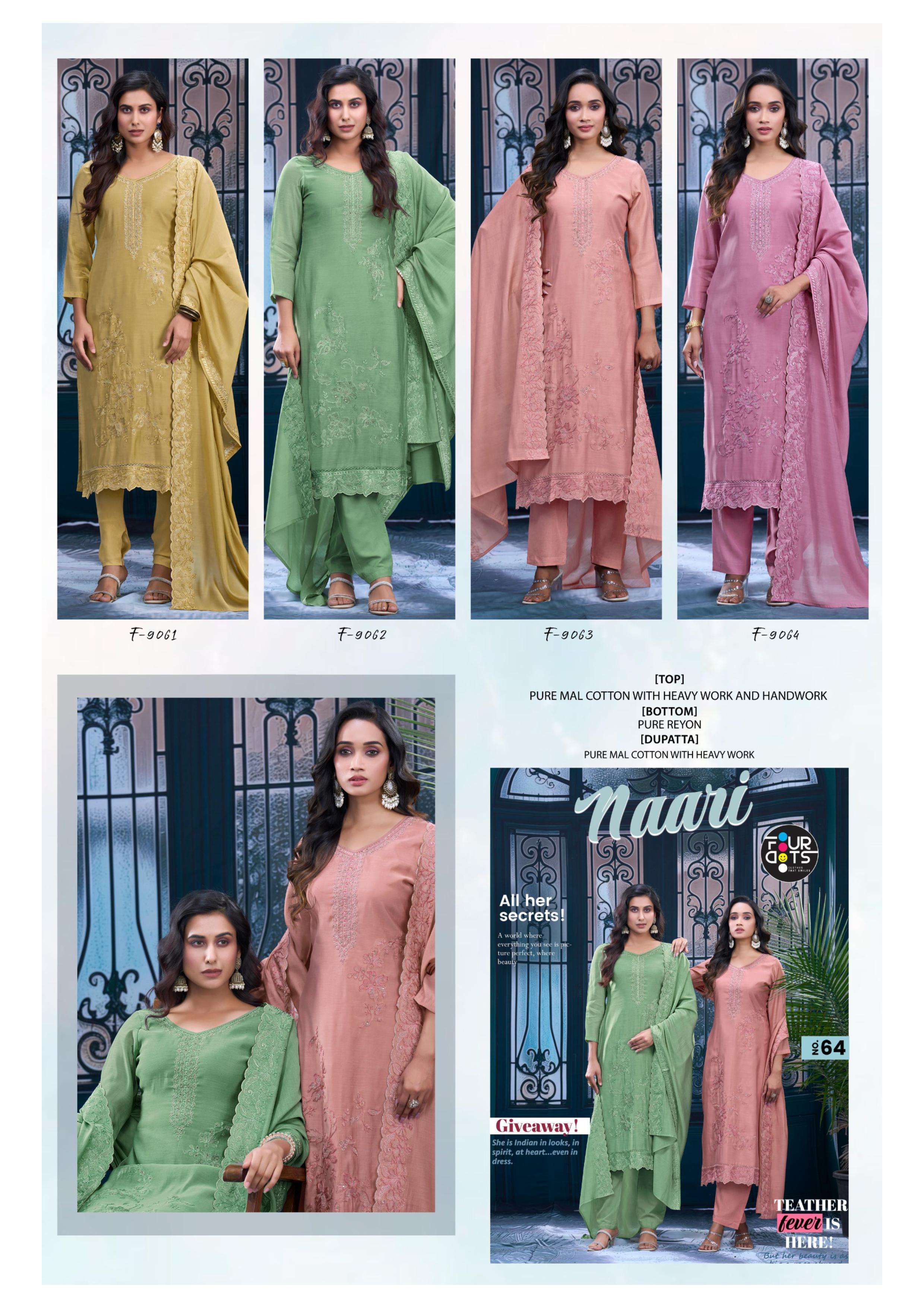 FOURDOTS NAARI COTTON HEAVY DESIGNER WORK SUIT