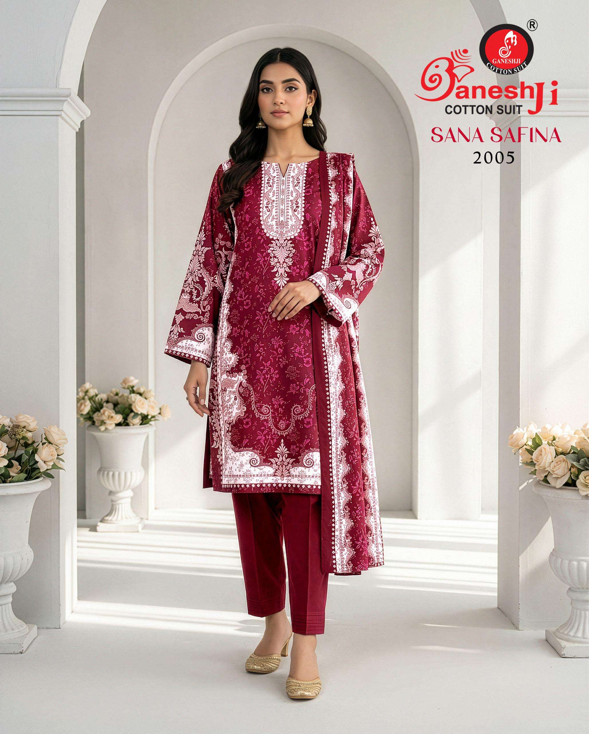 GANESHJI COTTON SUIT SANA SAFINA VOL 2 COTTON DIGITAL PAKISTANI PRINT SALWAR SUIT