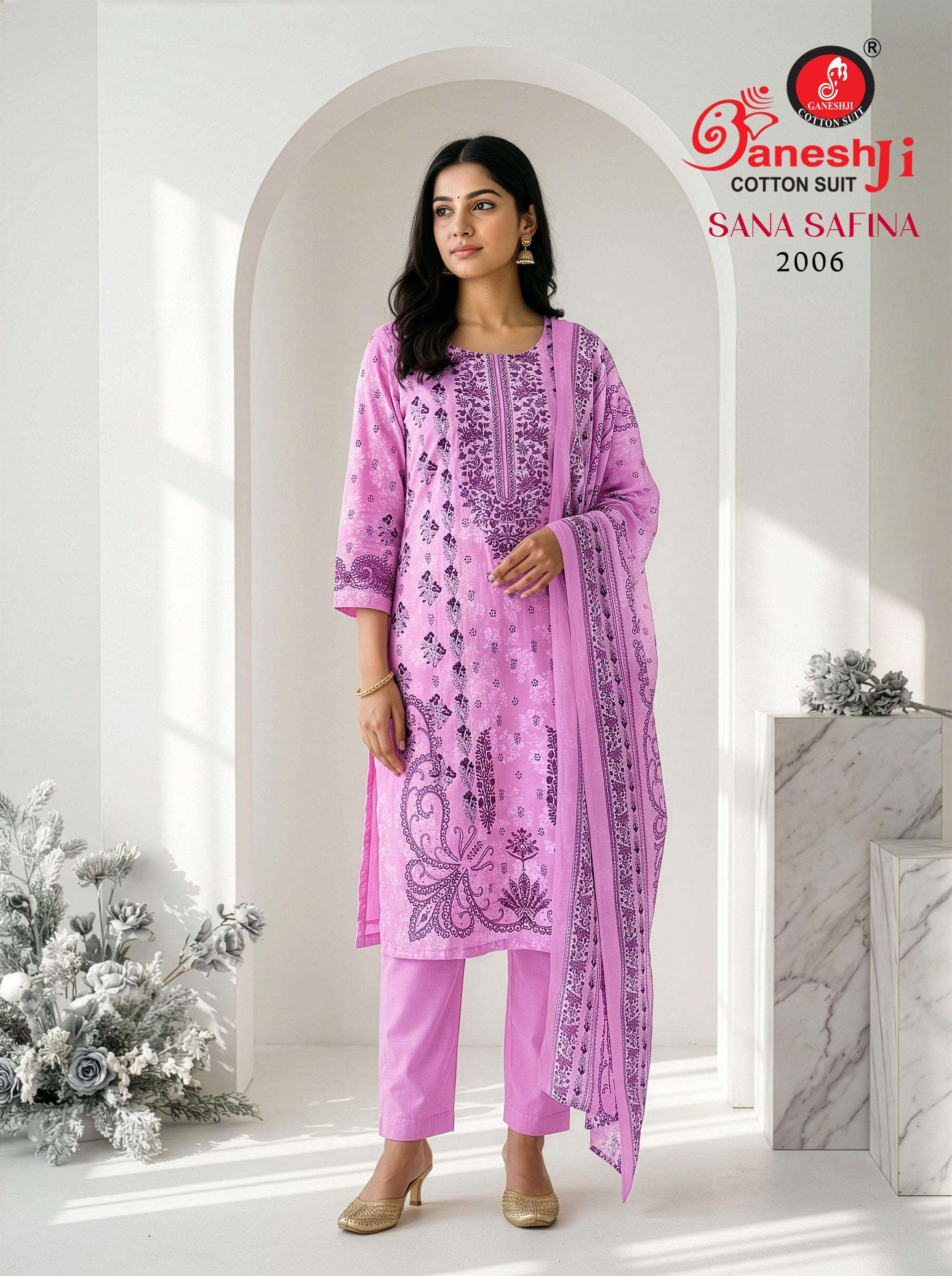 GANESHJI COTTON SUIT SANA SAFINA VOL 2 COTTON DIGITAL PAKISTANI PRINT SALWAR SUIT