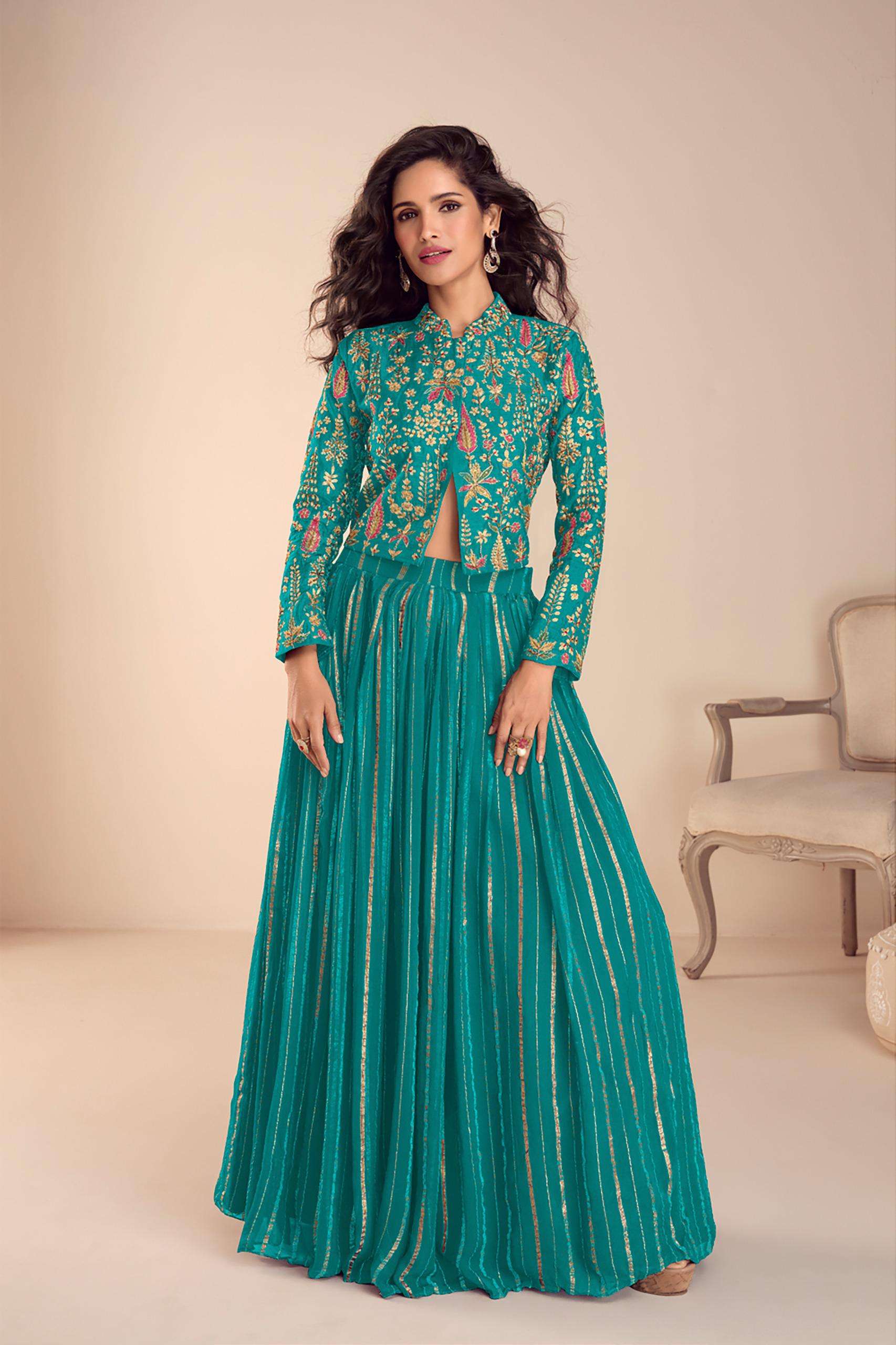 GULKAYRA DESIGNER SARGAM SILK HEAVY EMBROIDERD DESIGNER WEDDING WEAR DRESS 