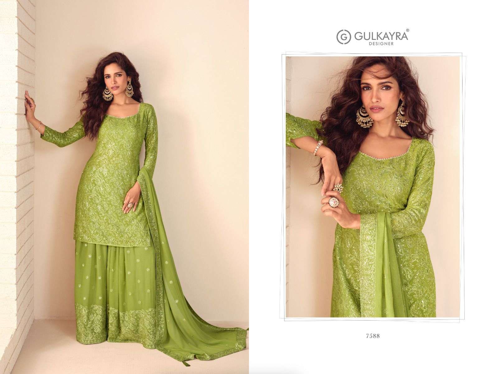 GULKAYRA DESIGNER ZIANA GEORGETTE HEAVY DESIGNER SHARARA SUITS 