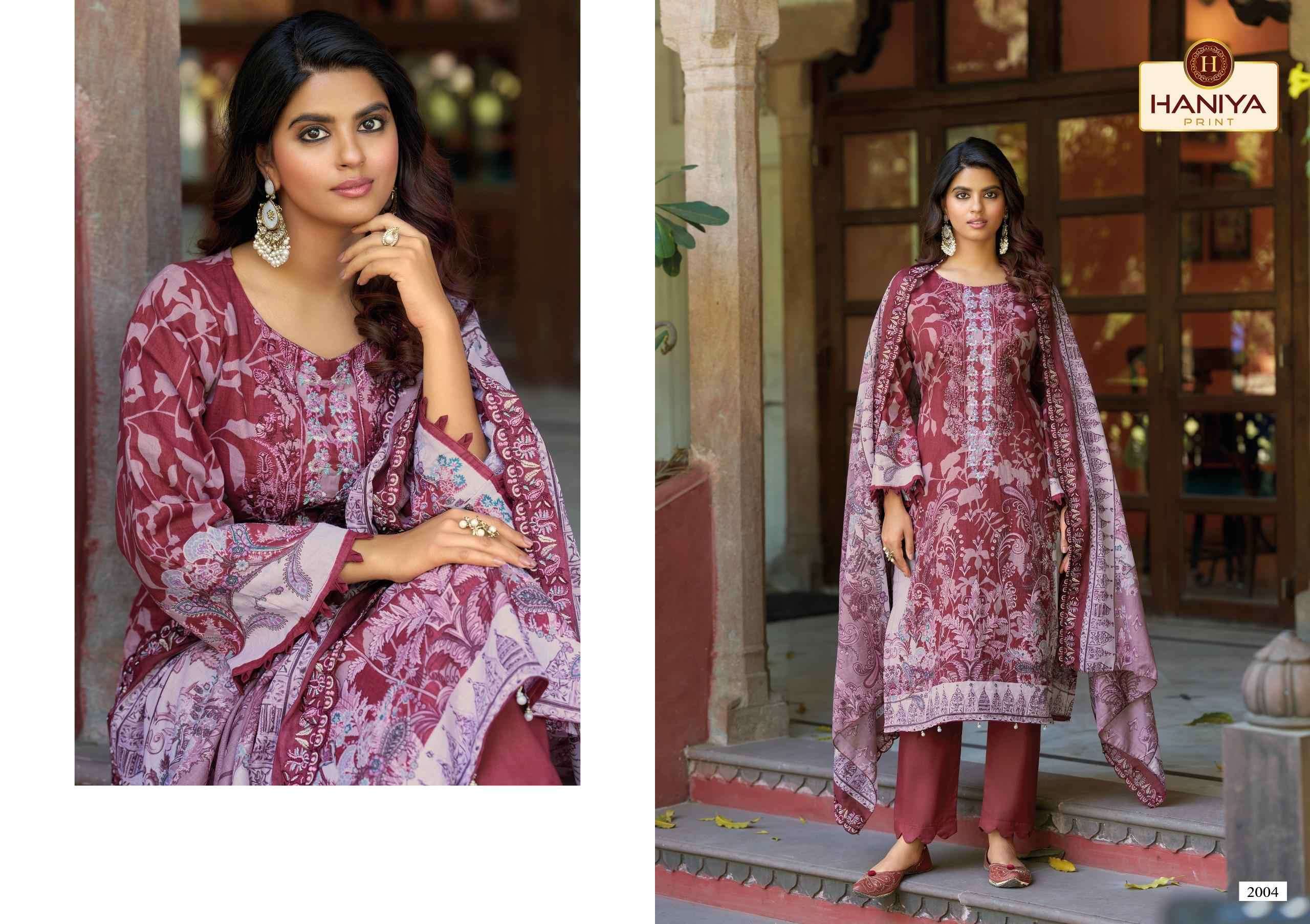 HANIYA PRINT FALAK E NAAZ COTTON DIGITAL PRINT WITH EMBROIDERY WORK SUIT