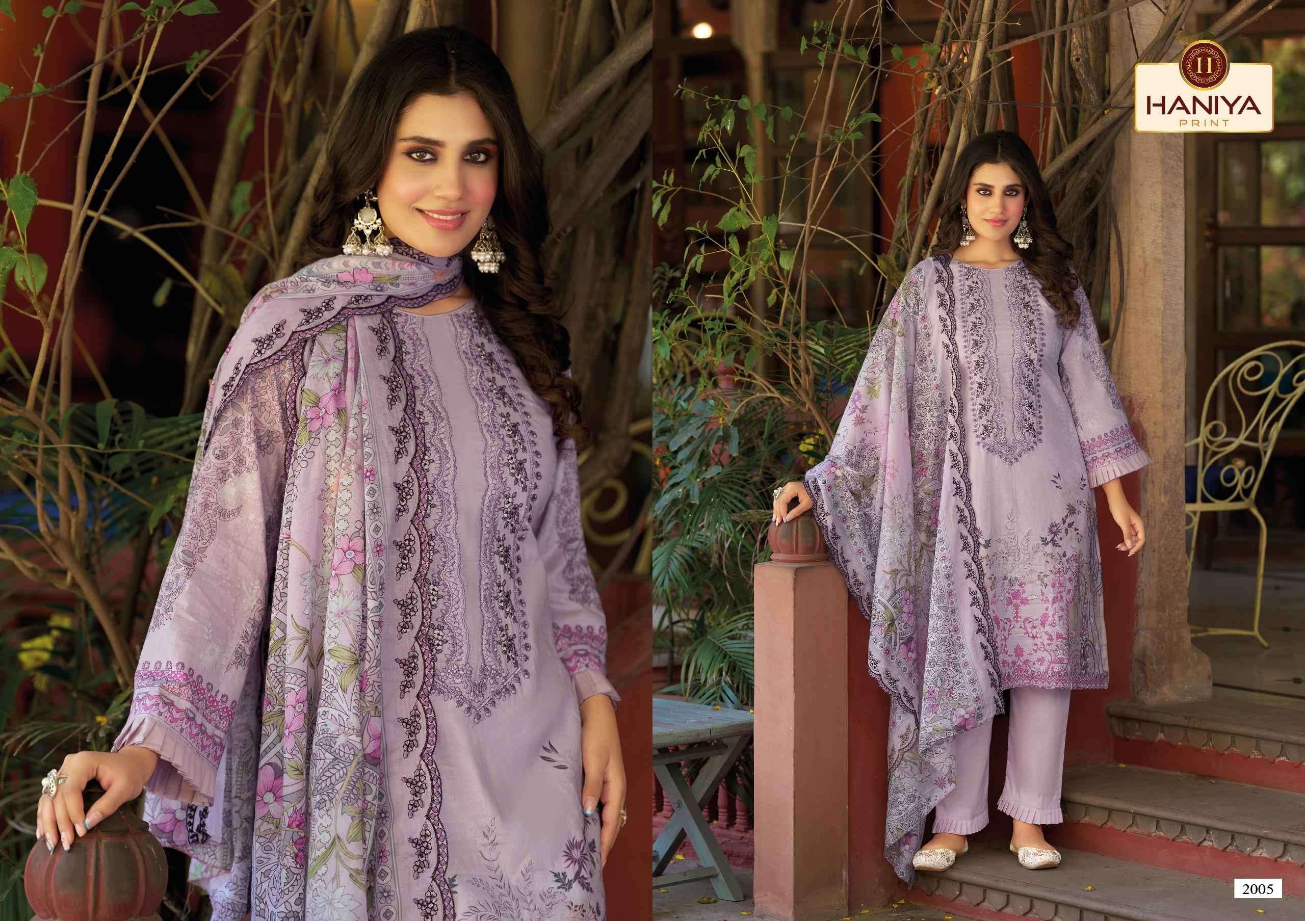 HANIYA PRINT FALAK E NAAZ COTTON DIGITAL PRINT WITH EMBROIDERY WORK SUIT