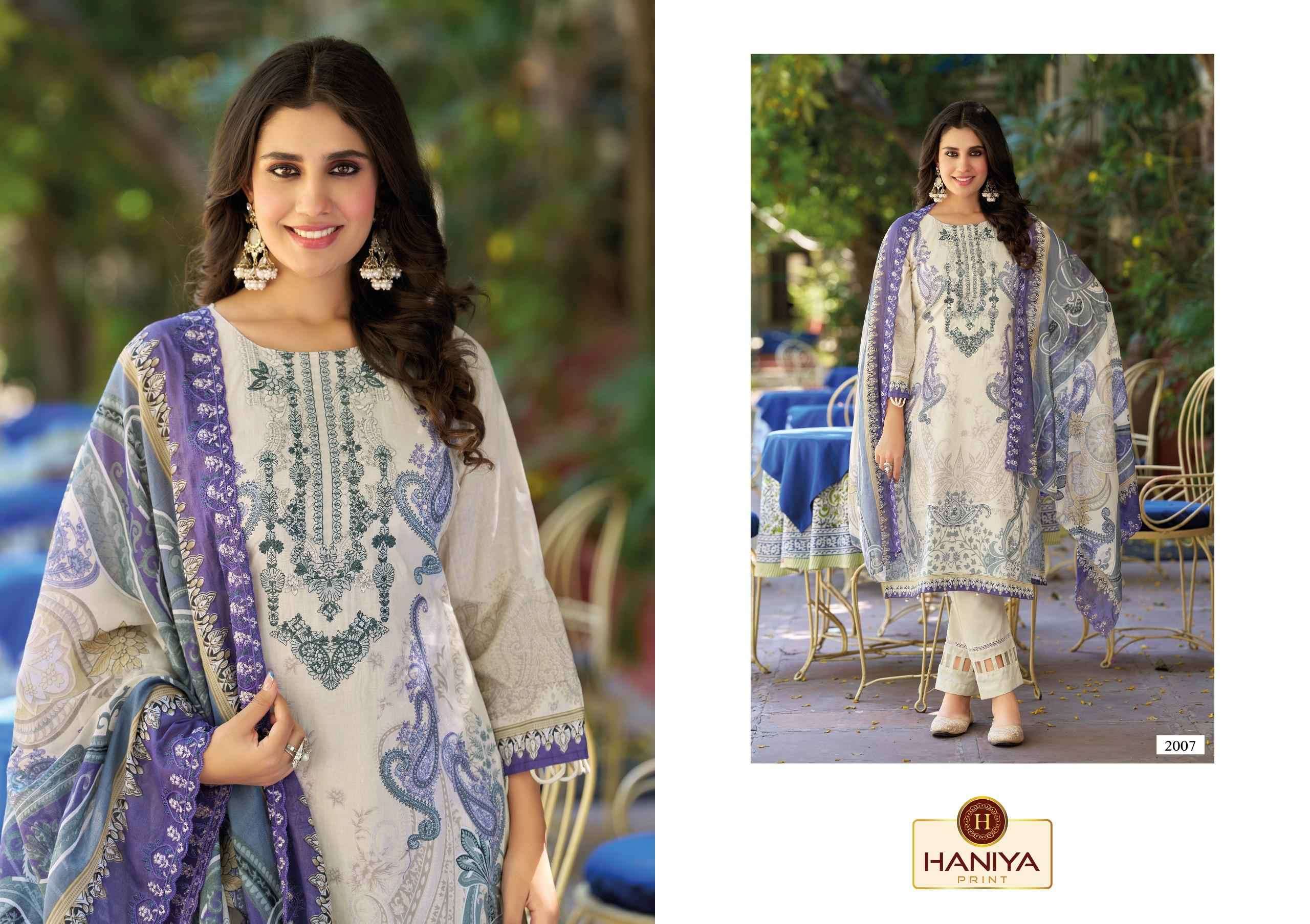 HANIYA PRINT FALAK E NAAZ COTTON DIGITAL PRINT WITH EMBROIDERY WORK SUIT