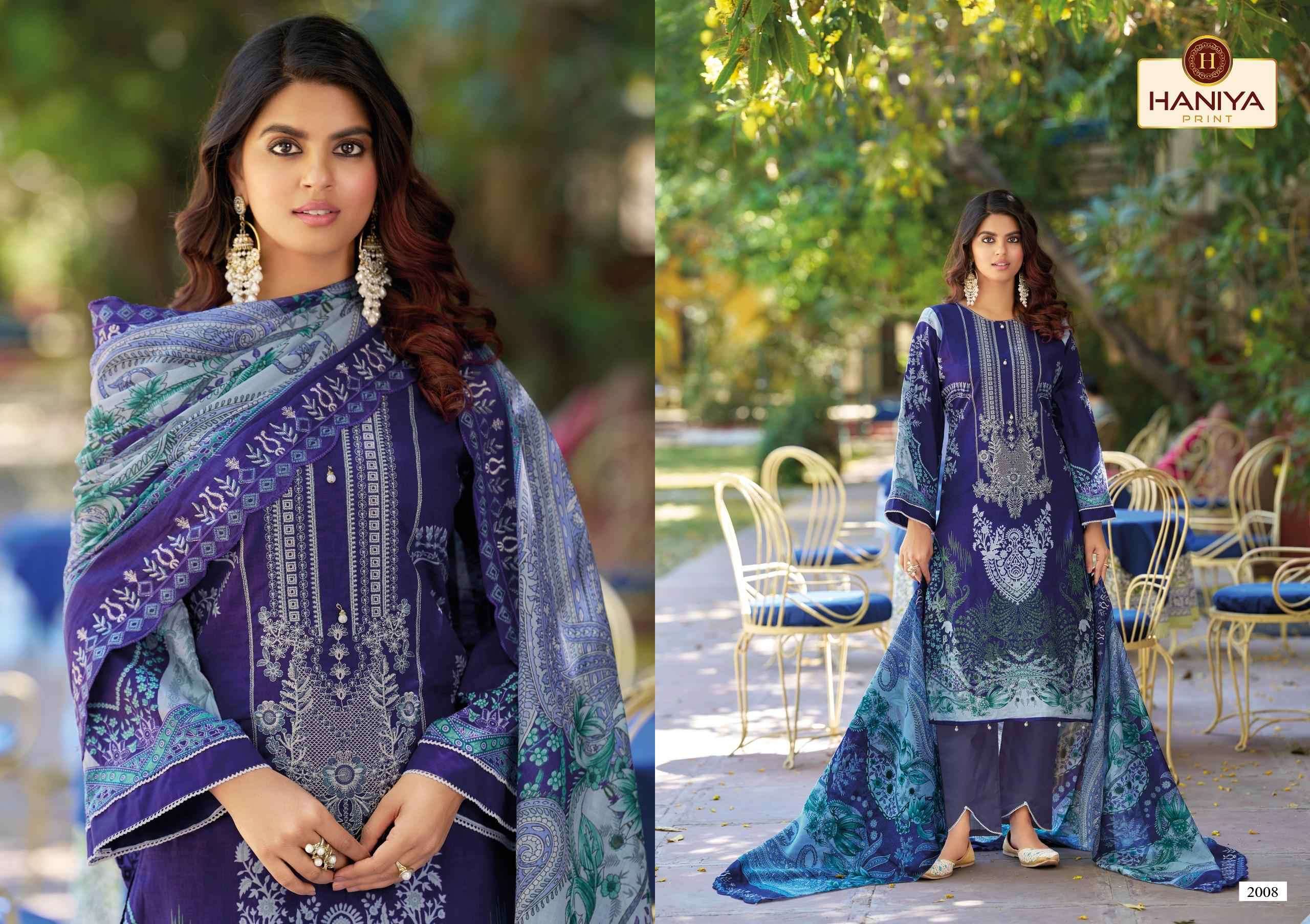 HANIYA PRINT FALAK E NAAZ COTTON DIGITAL PRINT WITH EMBROIDERY WORK SUIT