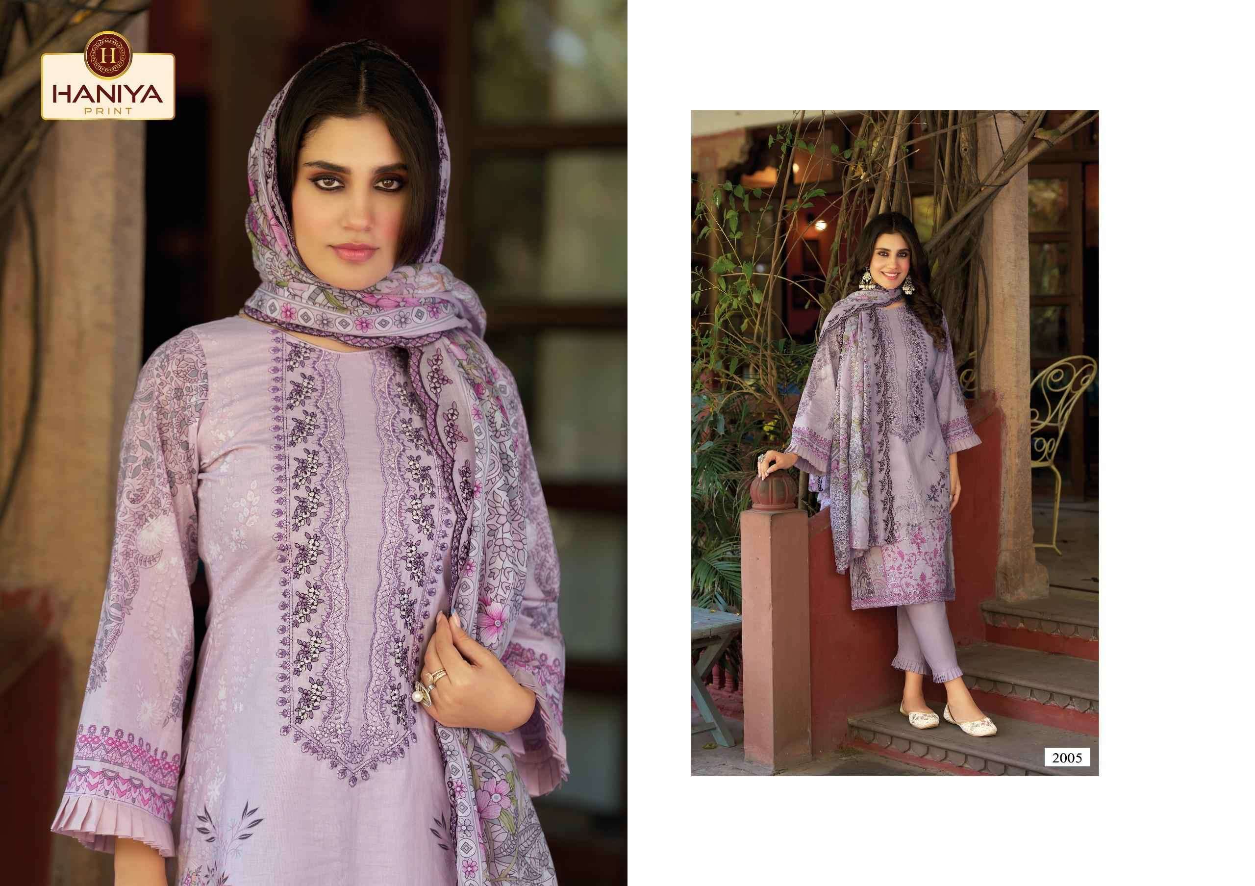 HANIYA PRINT FALAK E NAAZ COTTON DIGITAL PRINT WITH EMBROIDERY WORK SUIT