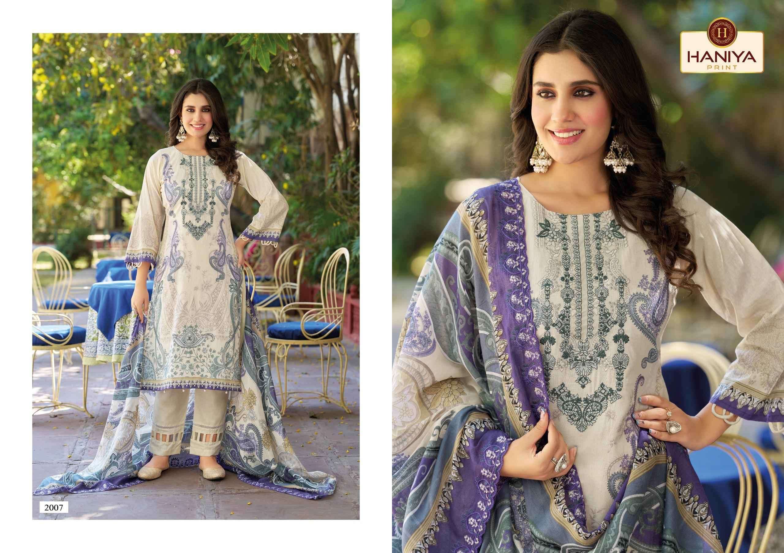 HANIYA PRINT FALAK E NAAZ COTTON DIGITAL PRINT WITH EMBROIDERY WORK SUIT