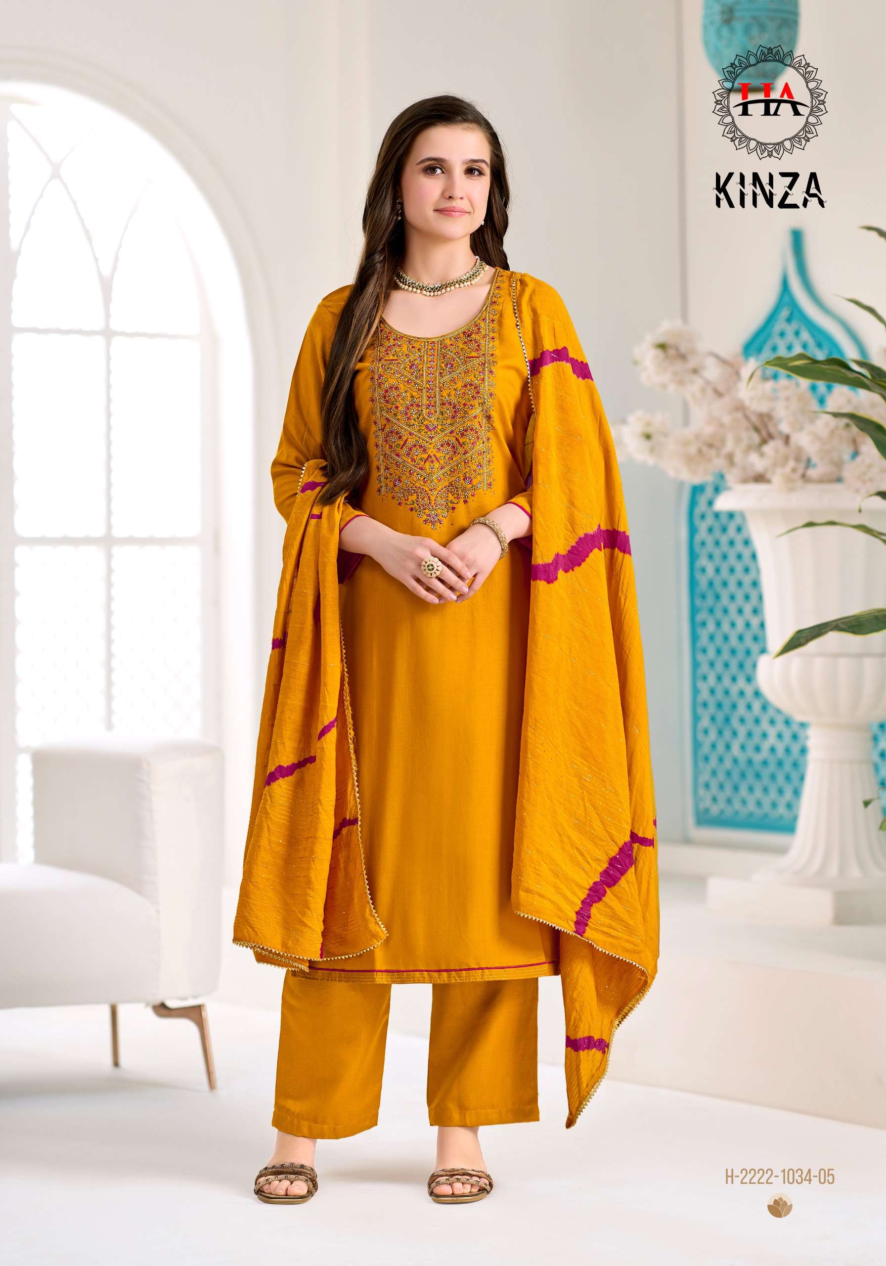 HARSHIT FASHION HUB KINZA VISCOSE FANCY EMBROIDERIES WORK SUIT