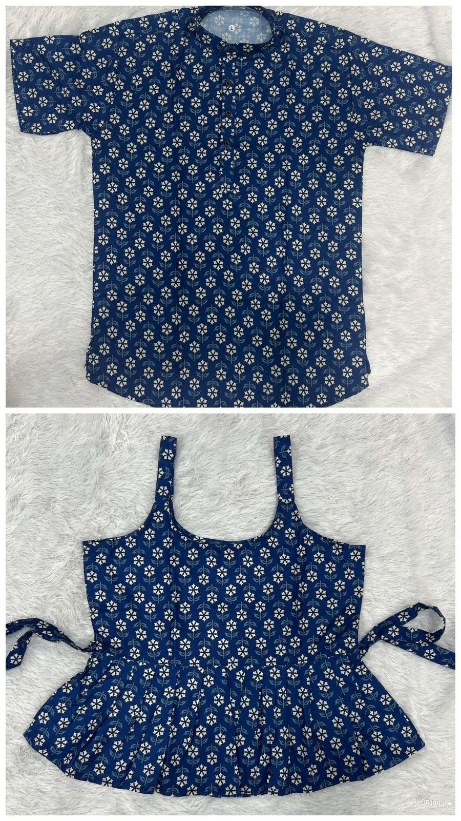INLI COUPLE SPECIAL COTTON PRINTED MENS KURTA WITH LADIES TOPS COLLECTION 