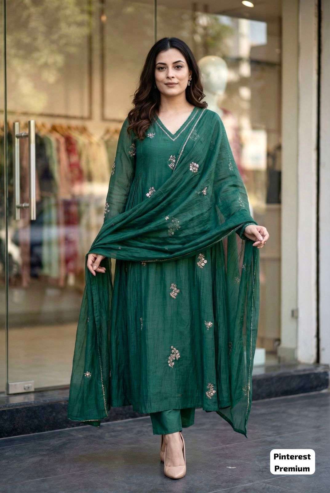 INLI PINTEREST PREMIUM VOL 2 SILK ANARKALI STYLE LADIES 3PCS SET COLLECTION 