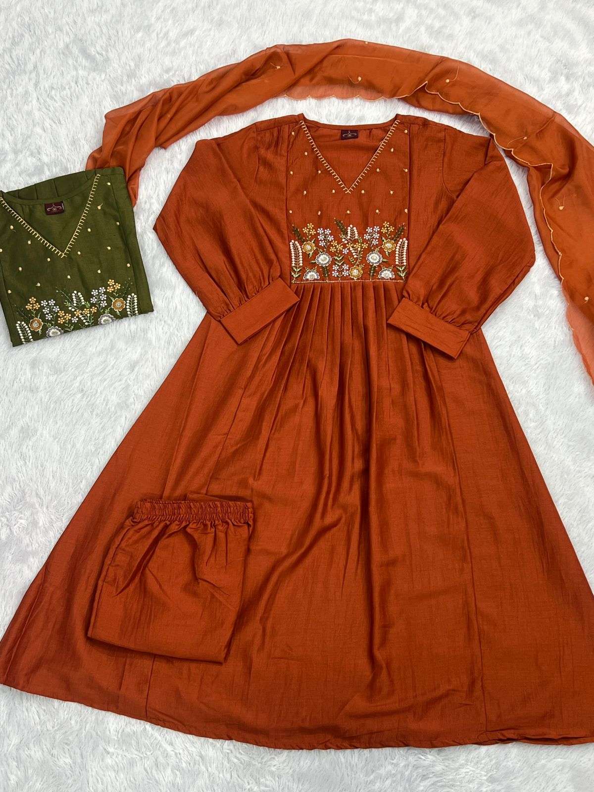 INLI PINTEREST PREMIUM VOL 2 SILK ANARKALI STYLE LADIES 3PCS SET COLLECTION 