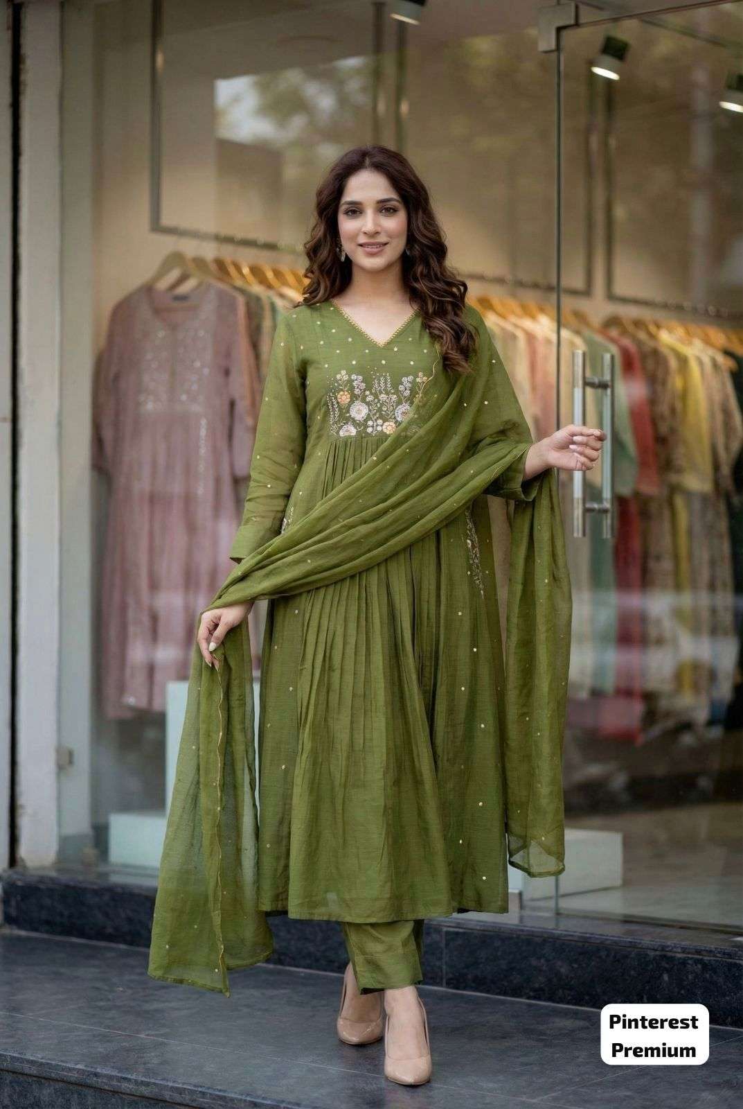 INLI PINTEREST PREMIUM VOL 2 SILK ANARKALI STYLE LADIES 3PCS SET COLLECTION 