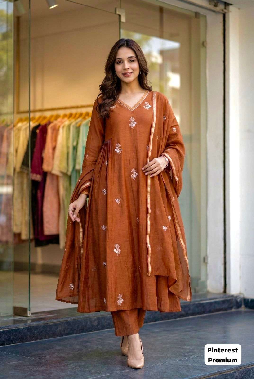 INLI PINTEREST PREMIUM VOL 2 SILK ANARKALI STYLE LADIES 3PCS SET COLLECTION 