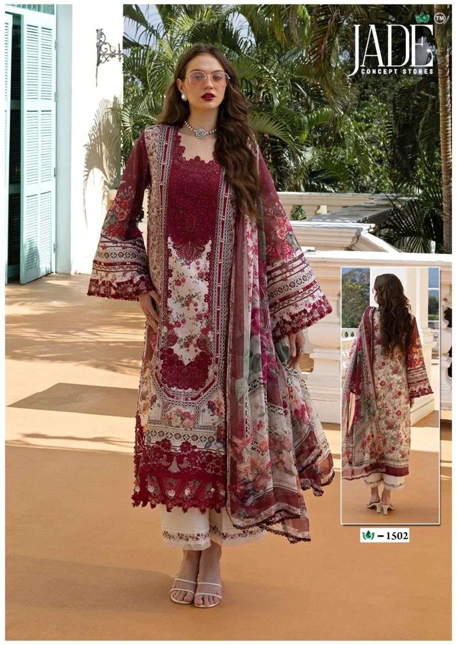 JADE CRIMSON EXCLUSIVE HEAVY LAWN COLLECTION VOL 15 NEW DESIGNS LAWN COTTON SALWAR SUIT