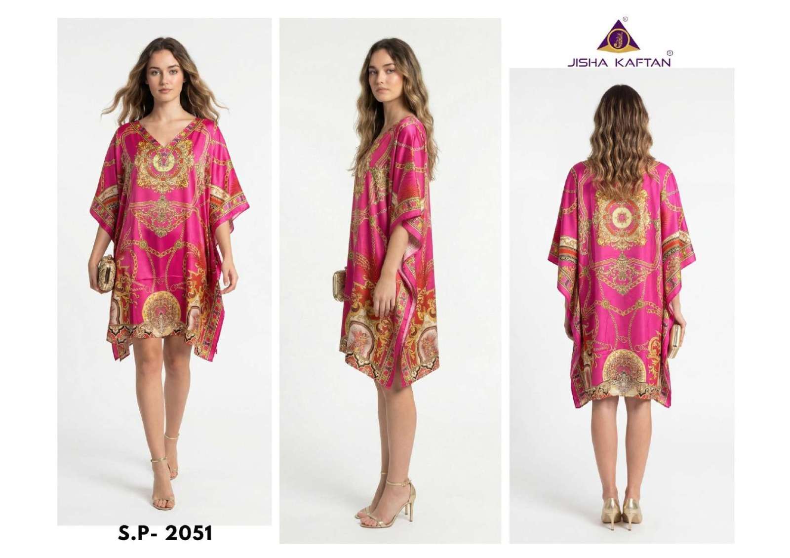 JELITE JISHA KAFTAN SILK PONCHO VOL 7 FEATHER SILK DIGITAL PRINT KAFTAN 