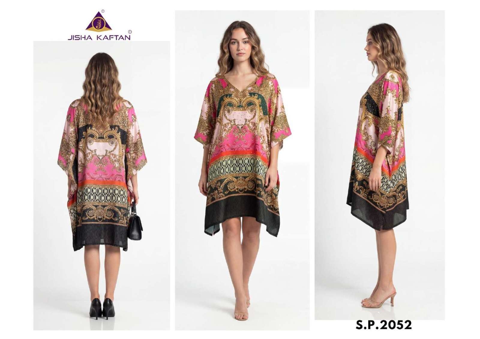 JELITE JISHA KAFTAN SILK PONCHO VOL 7 FEATHER SILK DIGITAL PRINT KAFTAN 