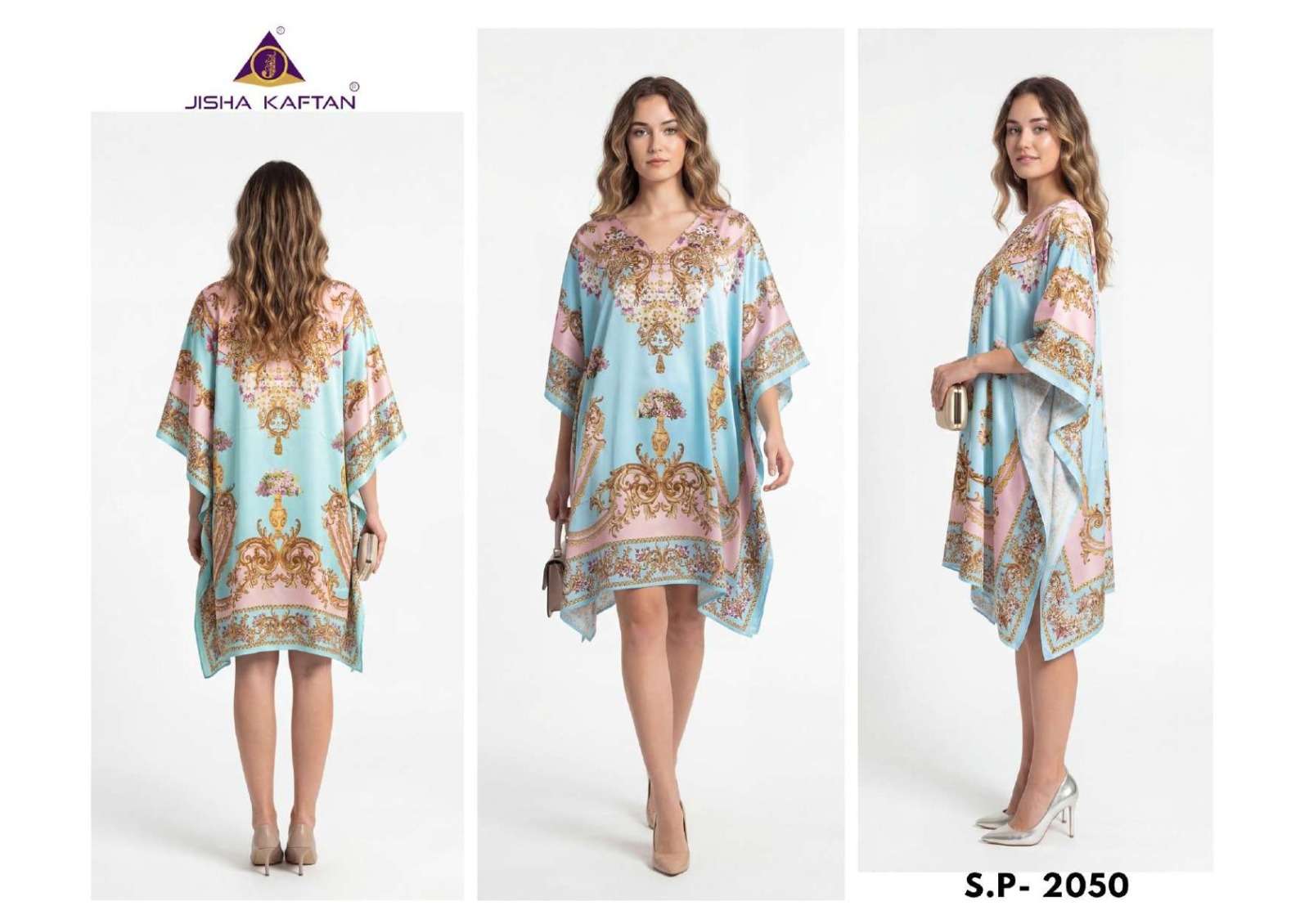 JELITE JISHA KAFTAN SILK PONCHO VOL 7 FEATHER SILK DIGITAL PRINT KAFTAN 