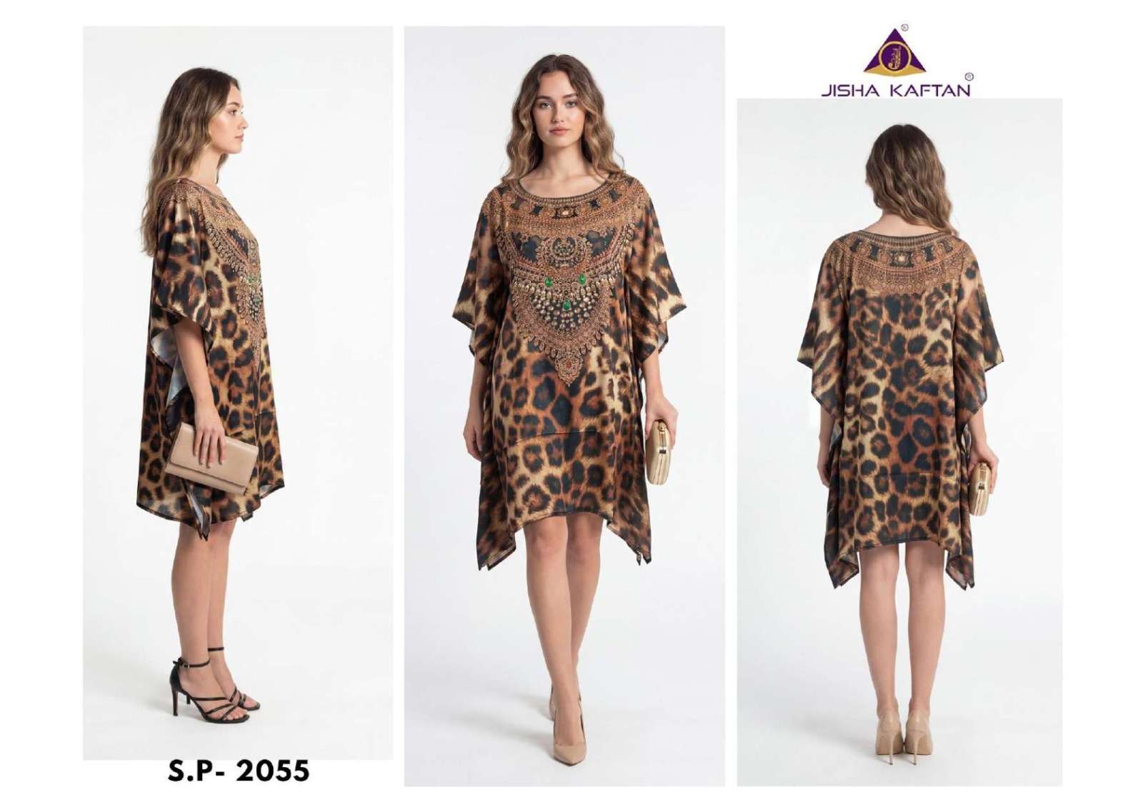 JELITE JISHA KAFTAN SILK PONCHO VOL 7 FEATHER SILK DIGITAL PRINT KAFTAN 