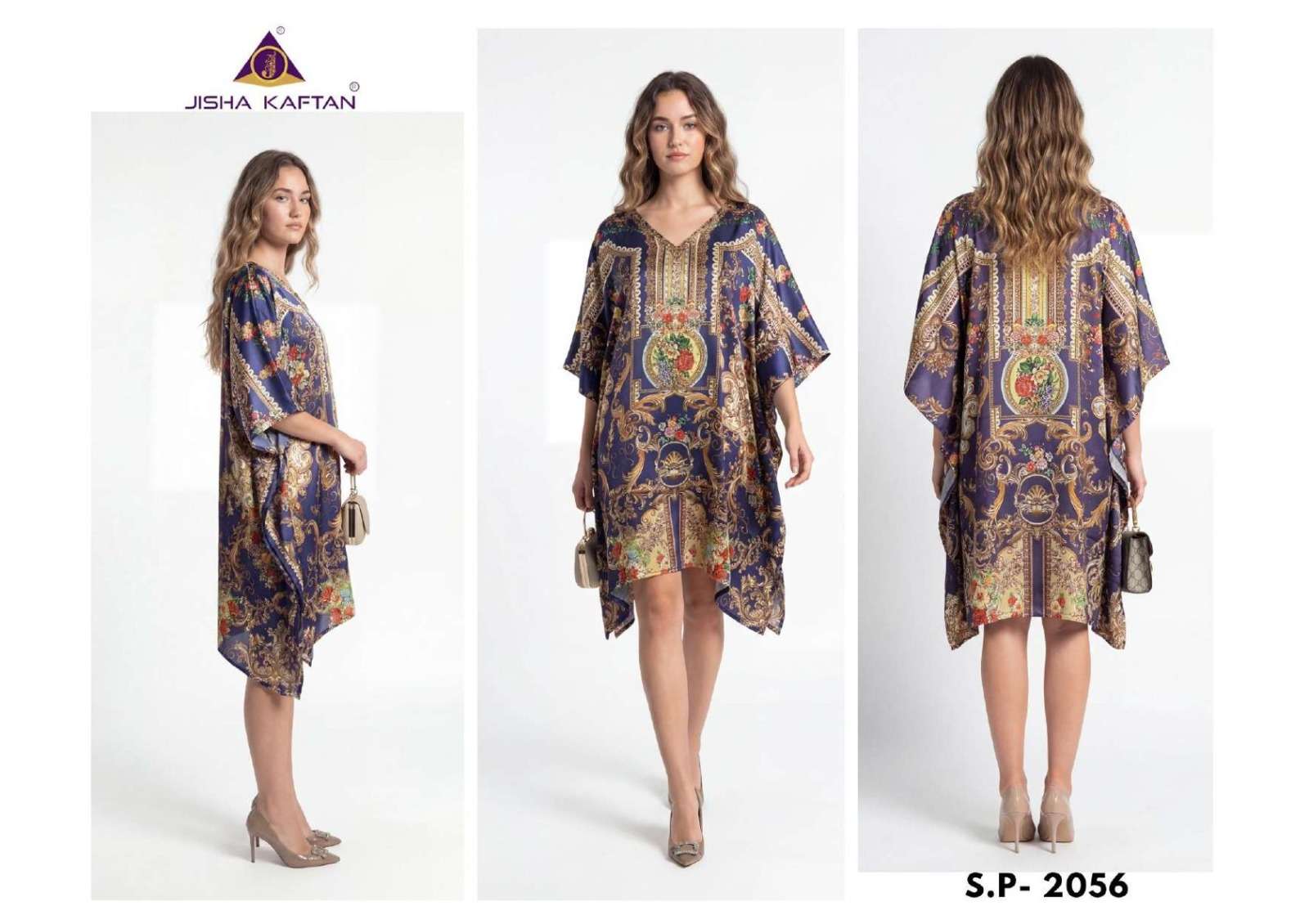 JELITE JISHA KAFTAN SILK PONCHO VOL 7 FEATHER SILK DIGITAL PRINT KAFTAN 