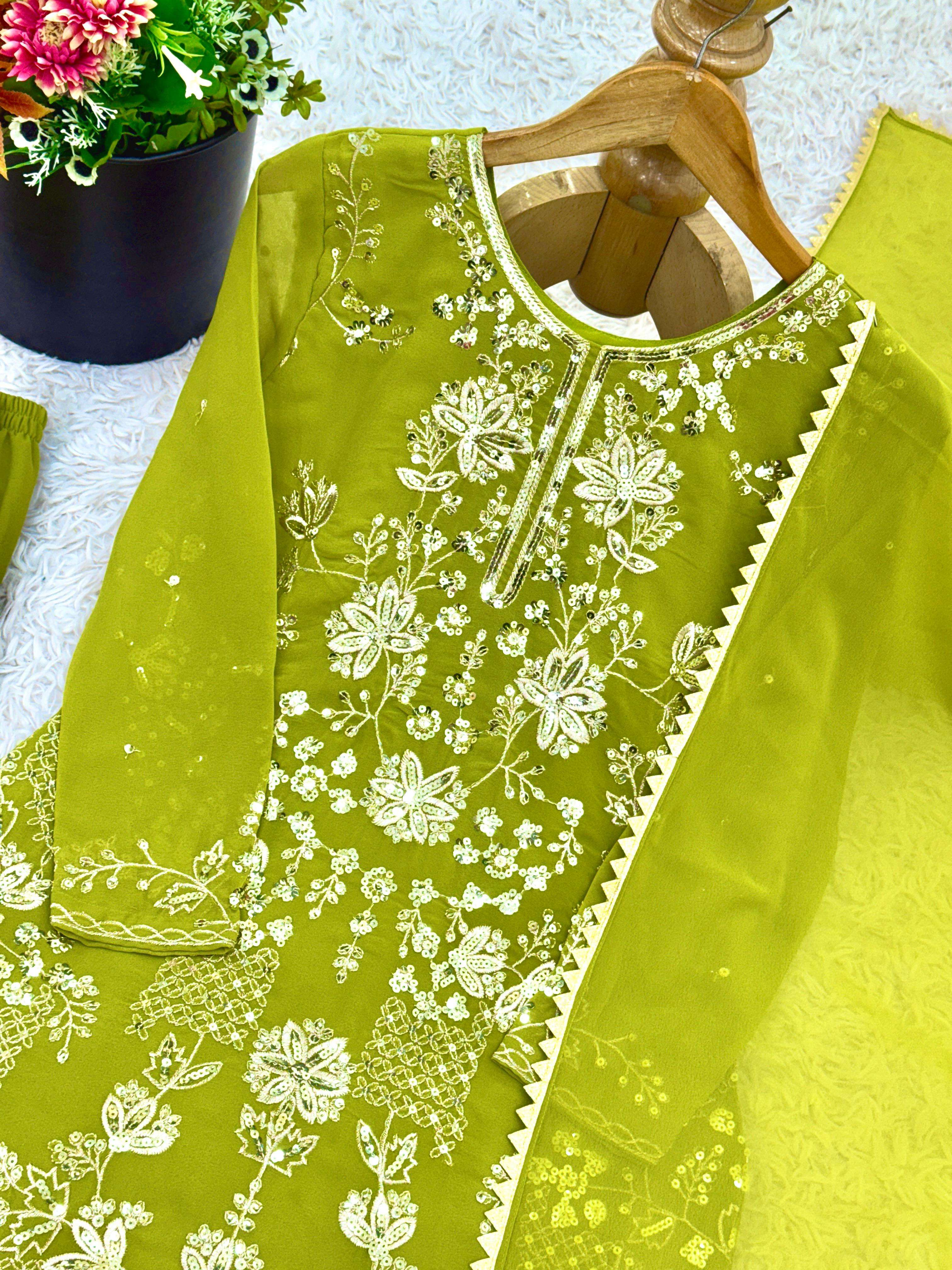 JF 027 GEORGETTE EMBROIDERY DESIGNER WORK PARTY WEAR LADIES SUIT