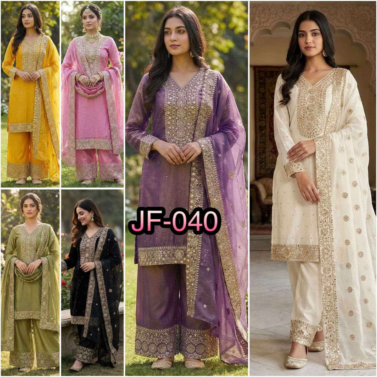 JF 040 SILK BEAUTIFUL DESIGNER PARTY WEAR LOOK DESIGNER SUIT