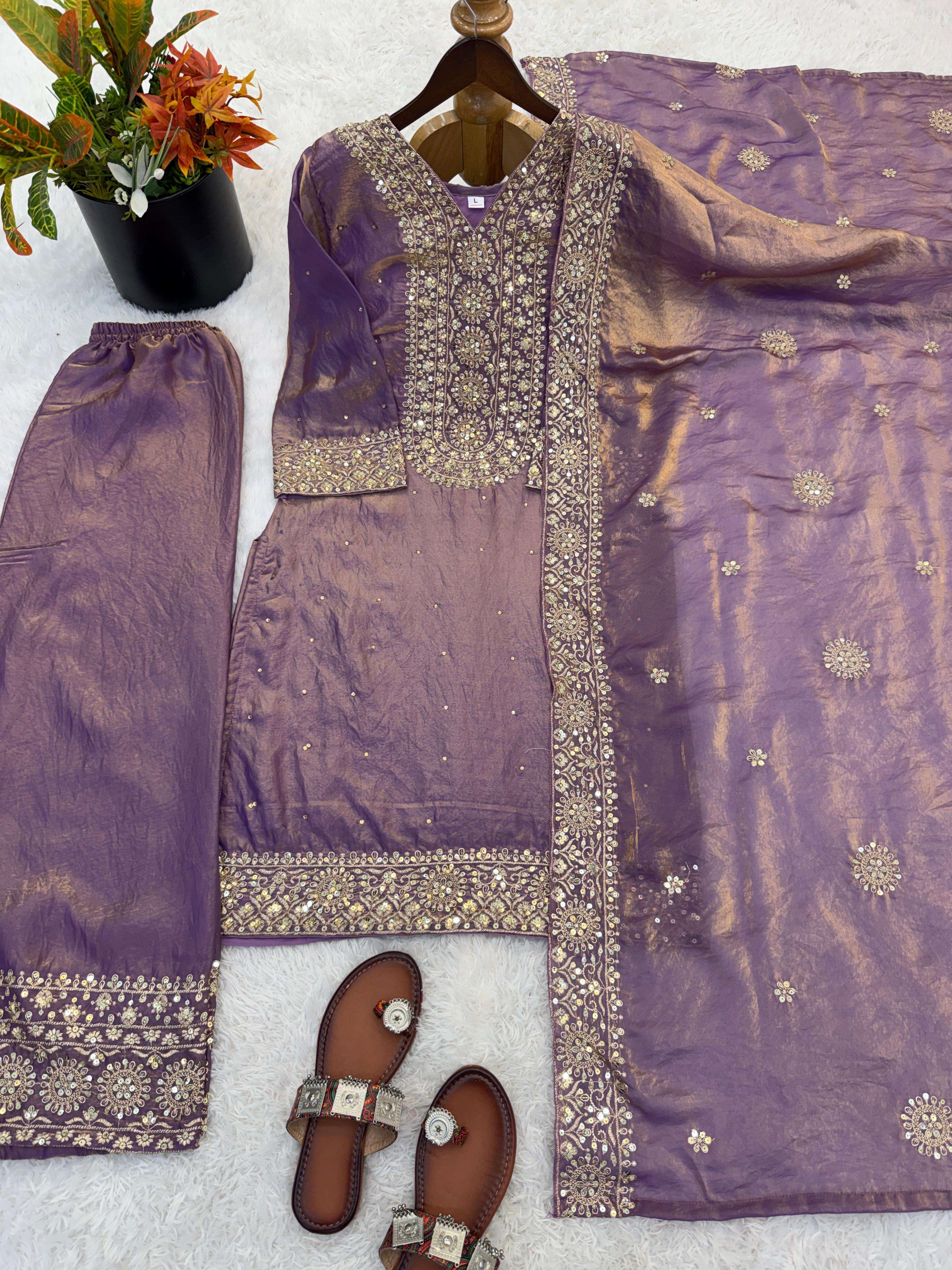 JF 040 SILK BEAUTIFUL DESIGNER PARTY WEAR LOOK DESIGNER SUIT