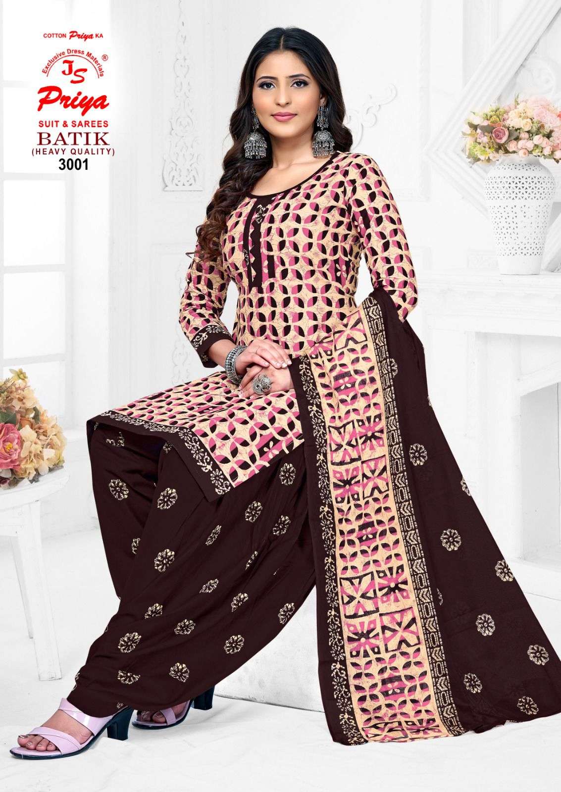 JS PRIYA BATIK PRINT VOL 3 COTTON PRINTED PATIYALA DRESS 