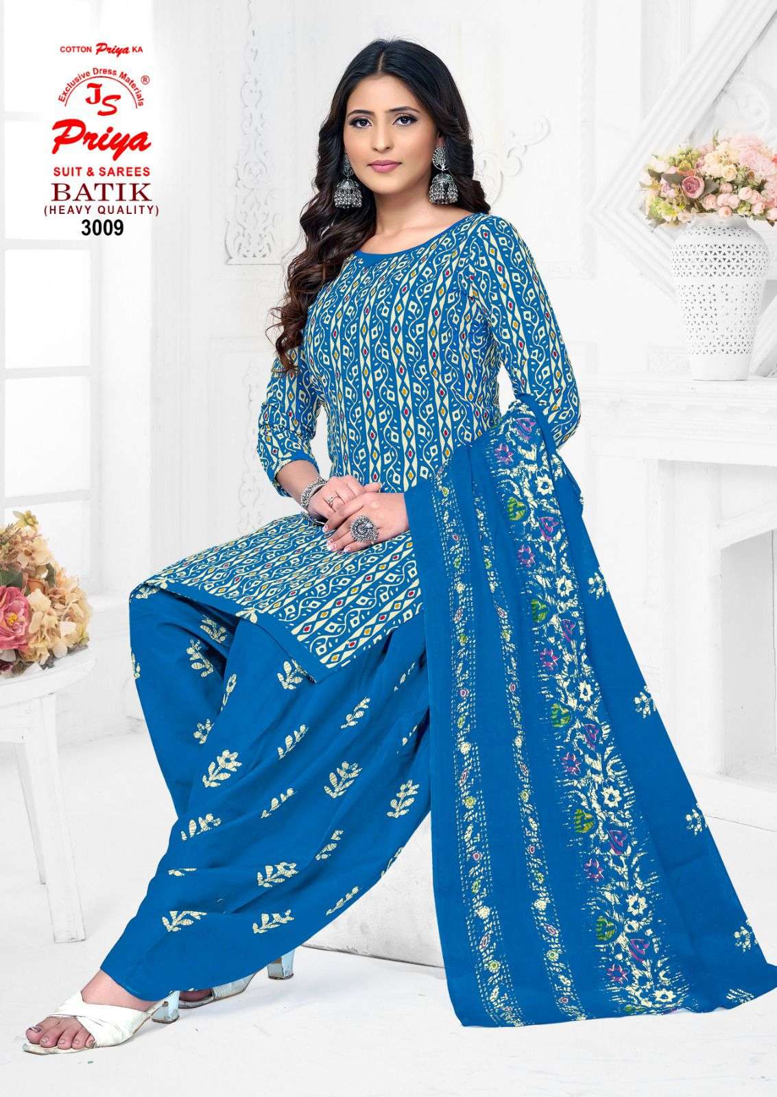 JS PRIYA BATIK PRINT VOL 3 COTTON PRINTED PATIYALA DRESS 
