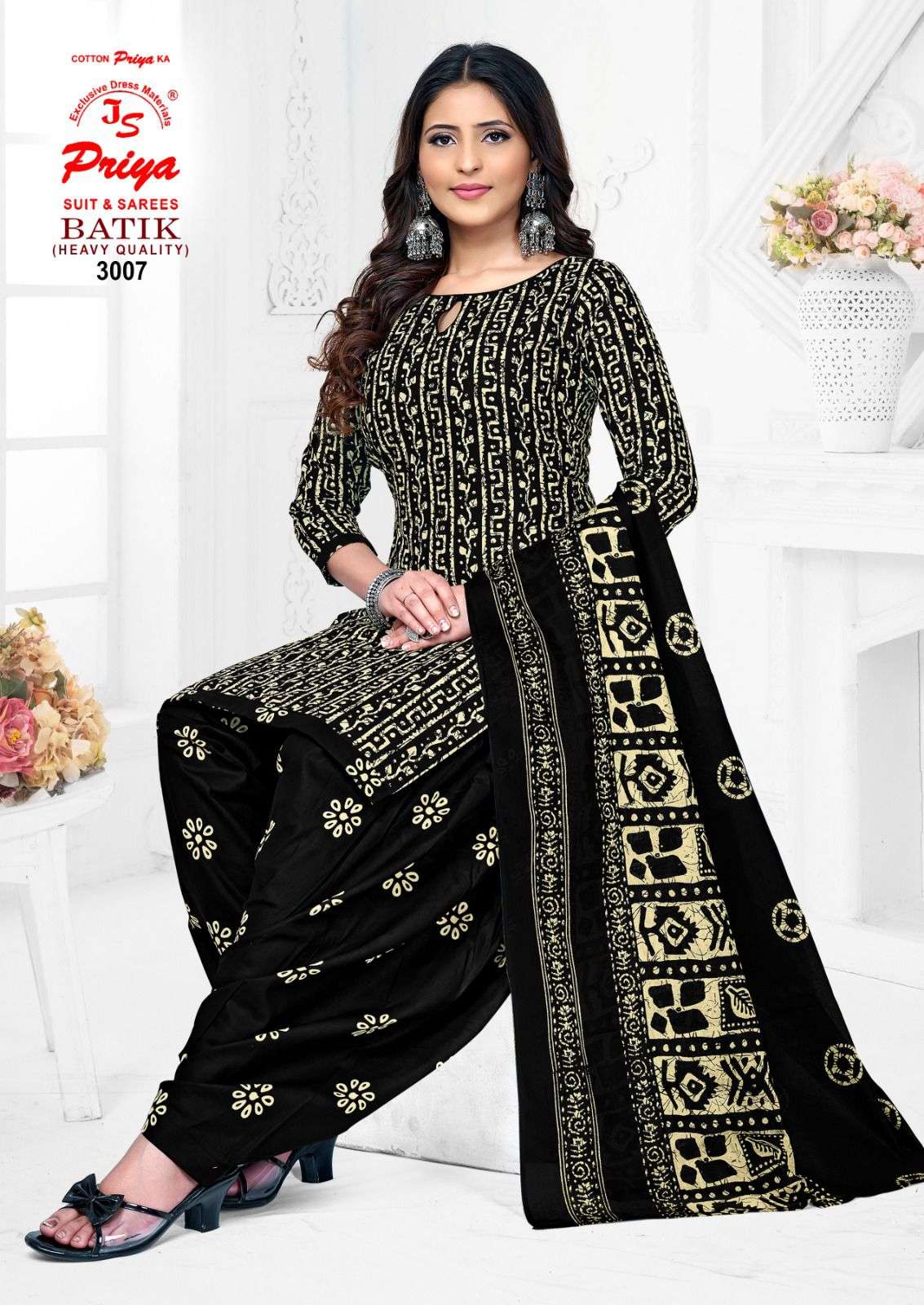 JS PRIYA BATIK PRINT VOL 3 COTTON PRINTED PATIYALA DRESS 