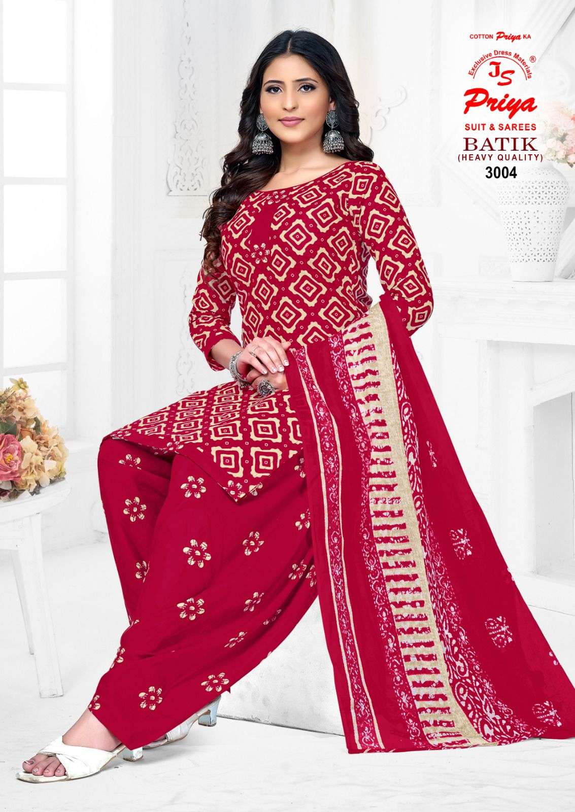 JS PRIYA BATIK PRINT VOL 3 COTTON PRINTED PATIYALA DRESS 