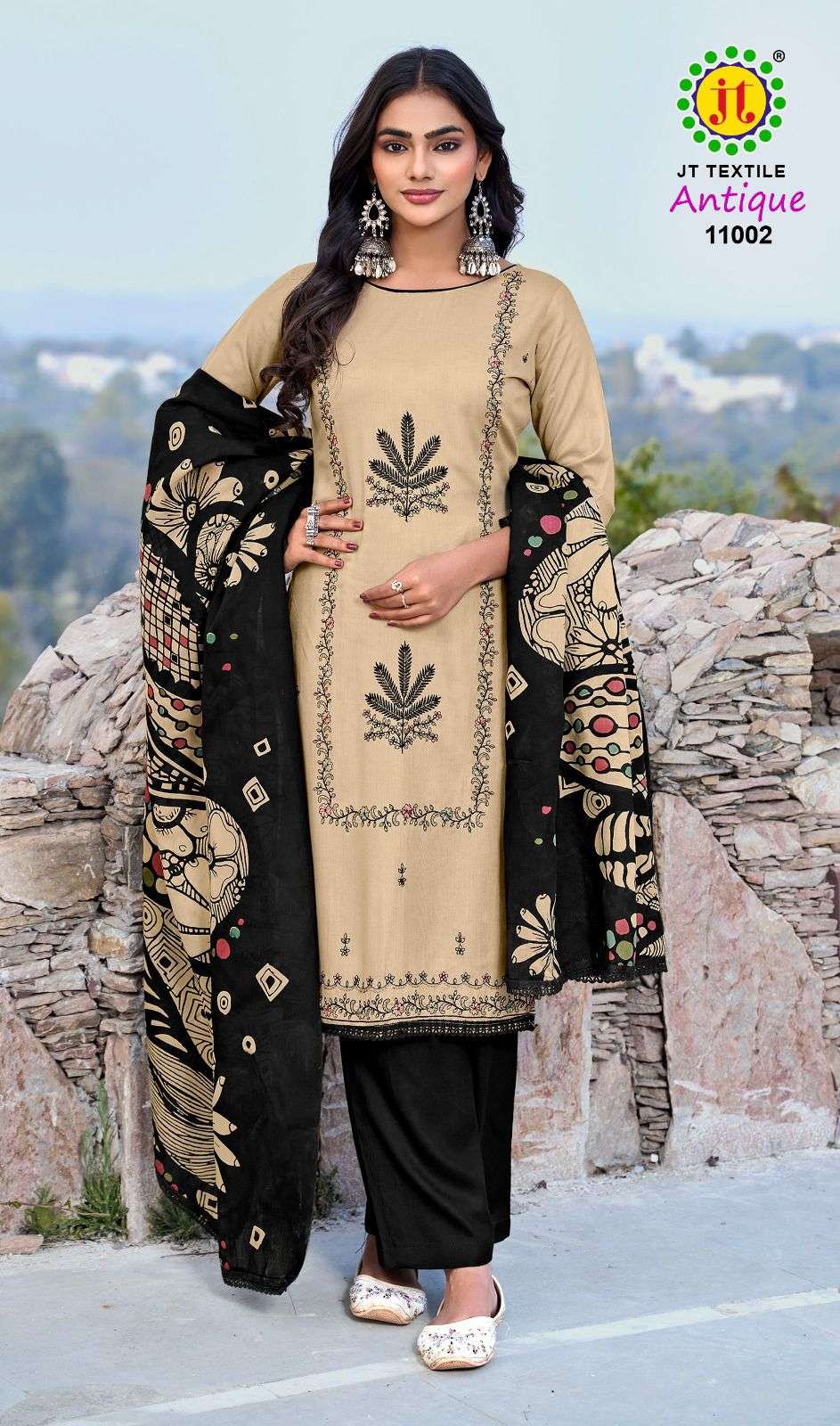 JT ANTIQUE VOL 11 RAYON FANCY SEQUENCE EMBROIDERY WORKS SUIT