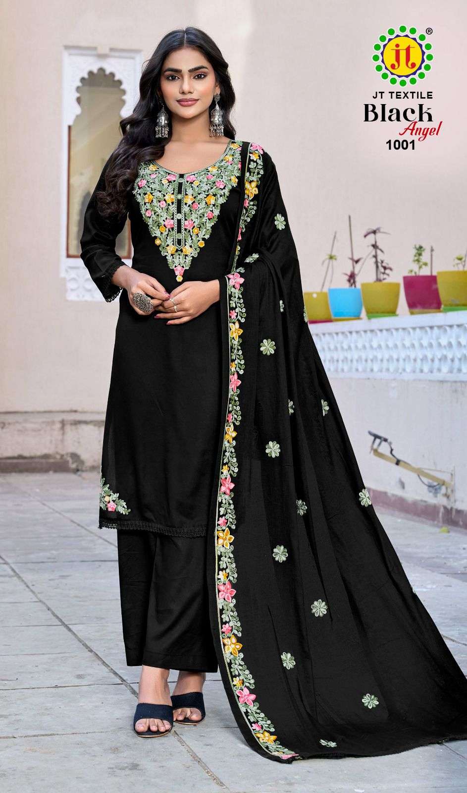 JT BLACK ANGEL VOL 1 RAYON FANCY WORKS LADIES SALWAR SUIT
