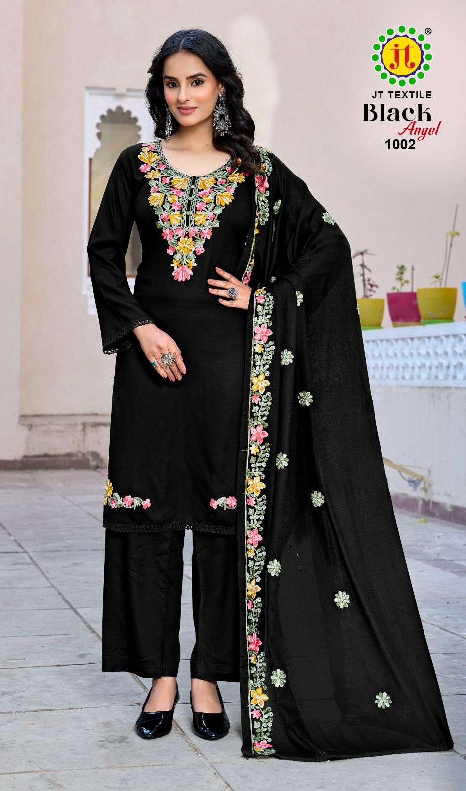 JT BLACK ANGEL VOL 1 RAYON FANCY WORKS LADIES SALWAR SUIT