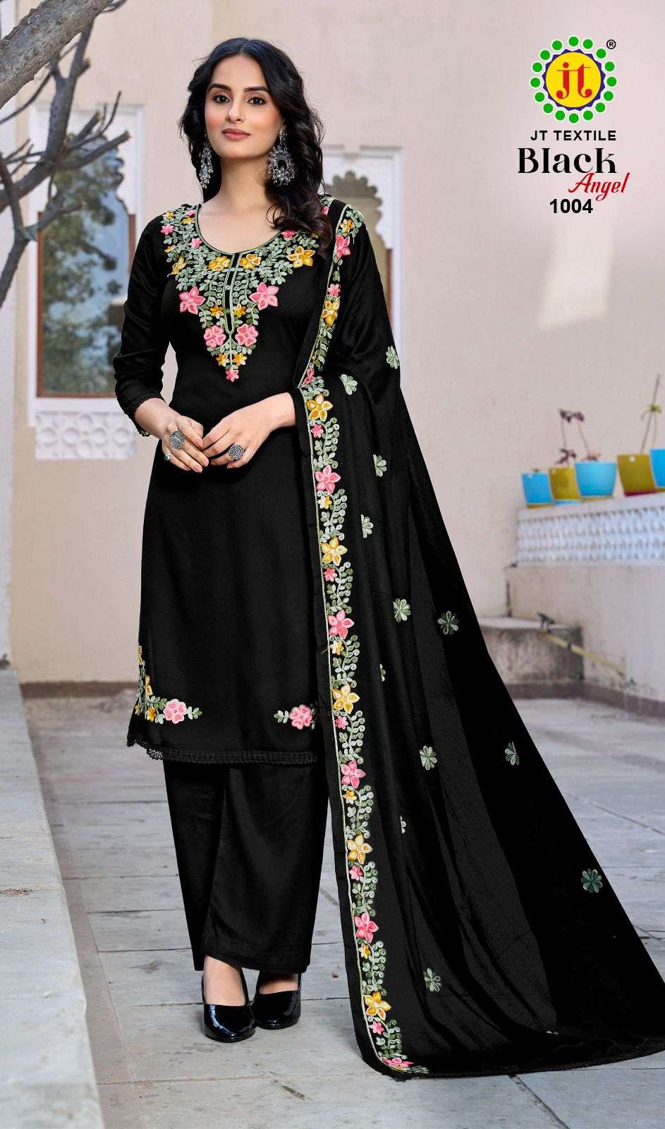 JT BLACK ANGEL VOL 1 RAYON FANCY WORKS LADIES SALWAR SUIT