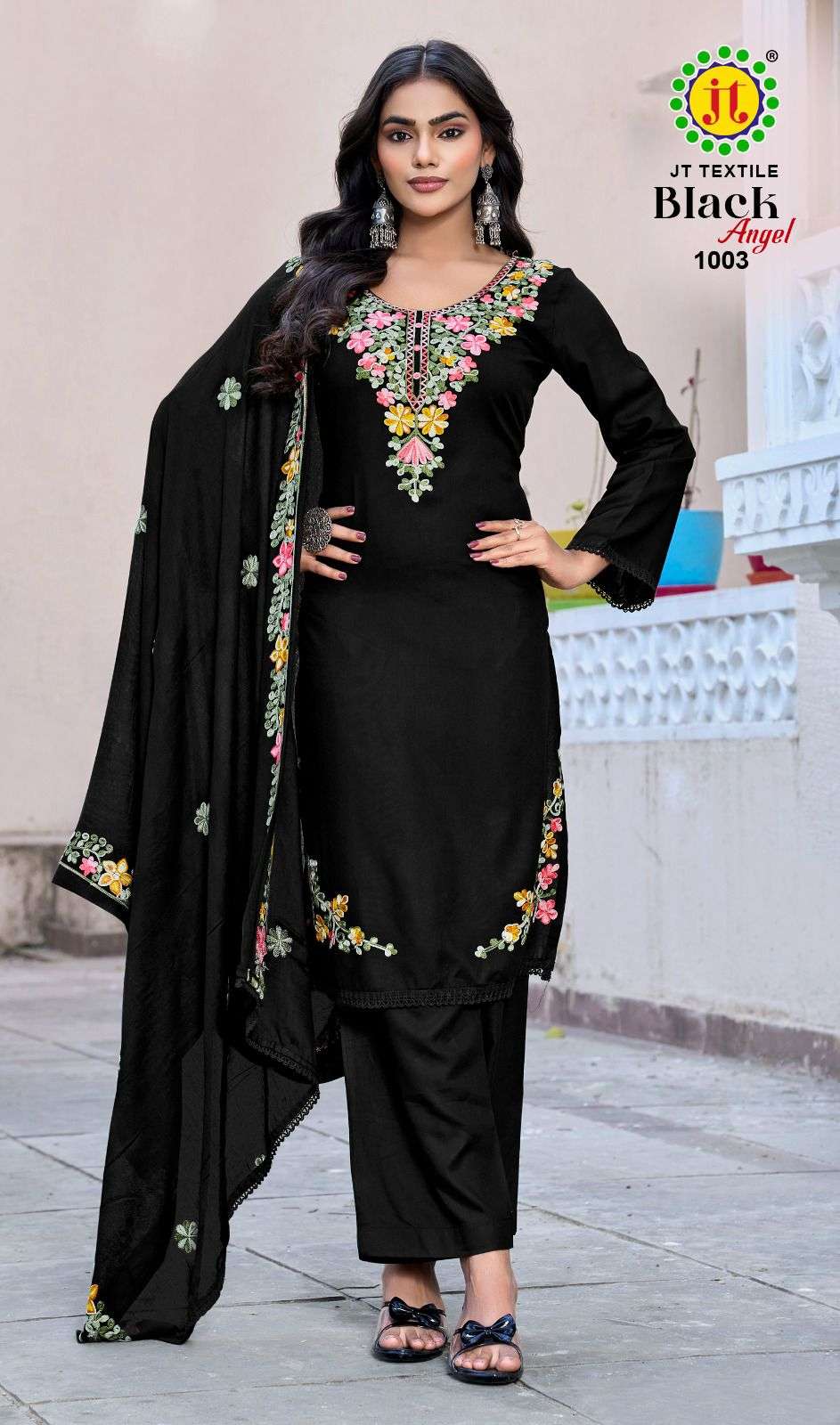 JT BLACK ANGEL VOL 1 RAYON FANCY WORKS LADIES SALWAR SUIT