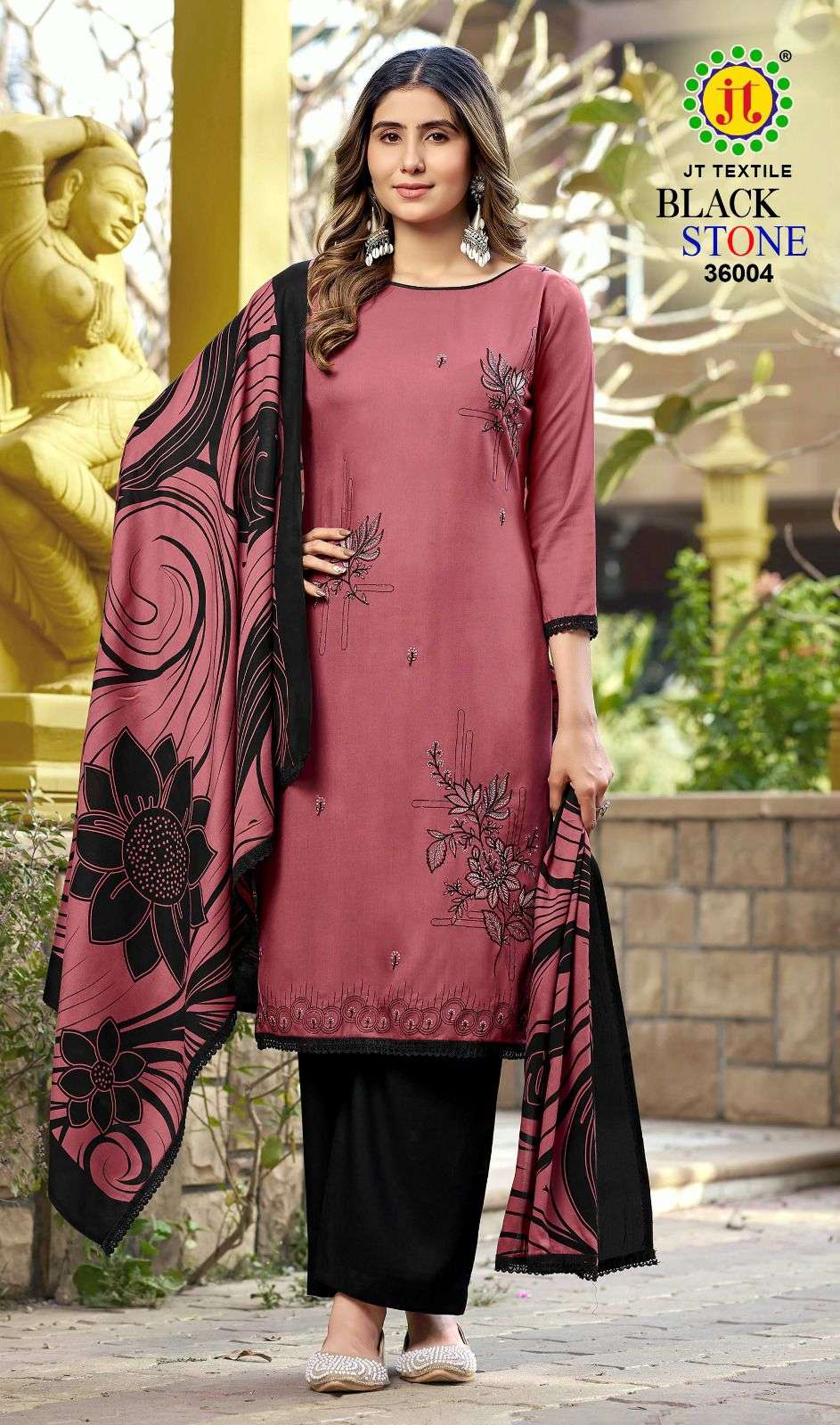 JT BLACK STONE VOL 36 RAYON FANCY SEQUENCE WORKS LADIES SALWAR SUIT