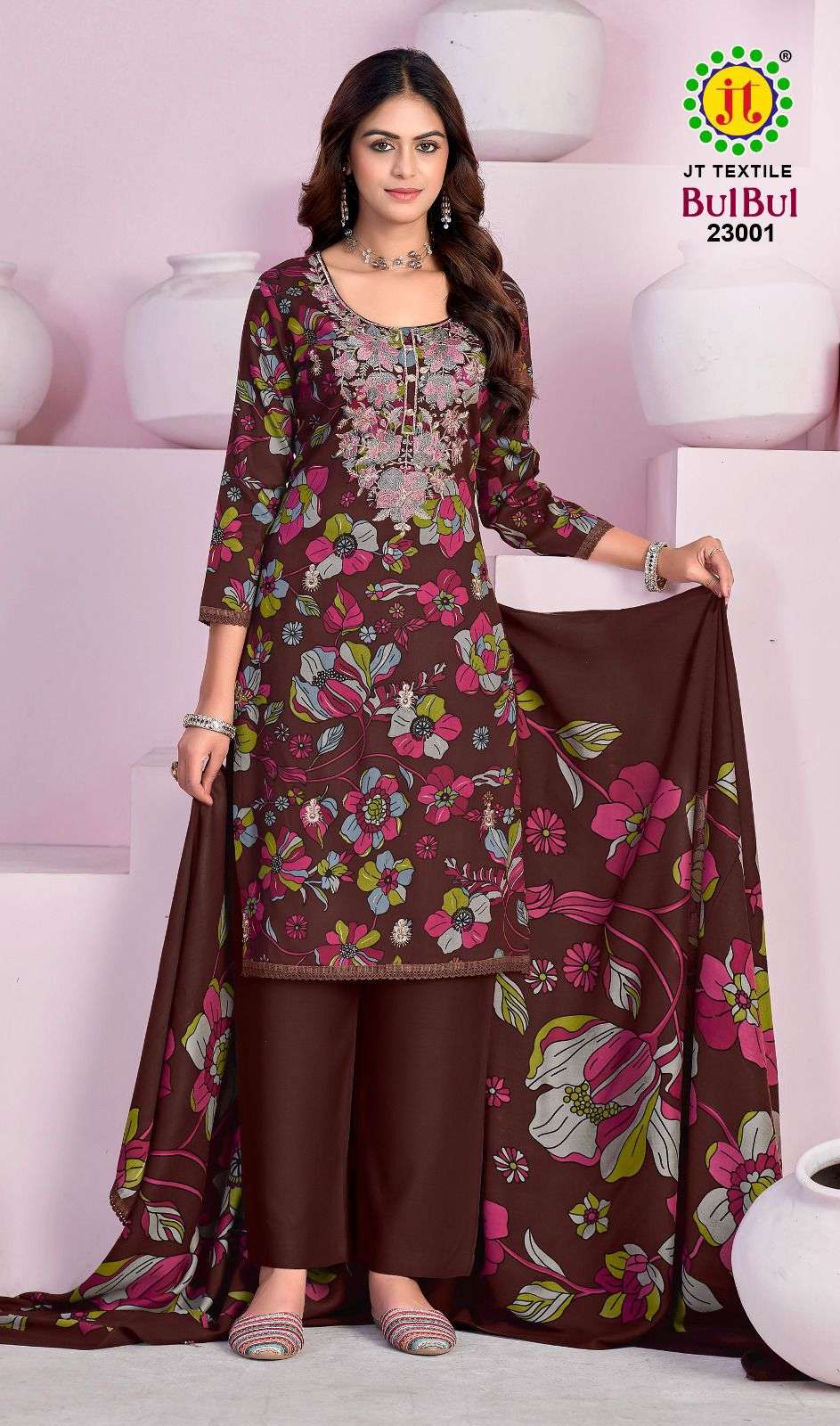JT BULBUL VOL 23 RAYON PREMIUM WORKS LADIES SUIT	