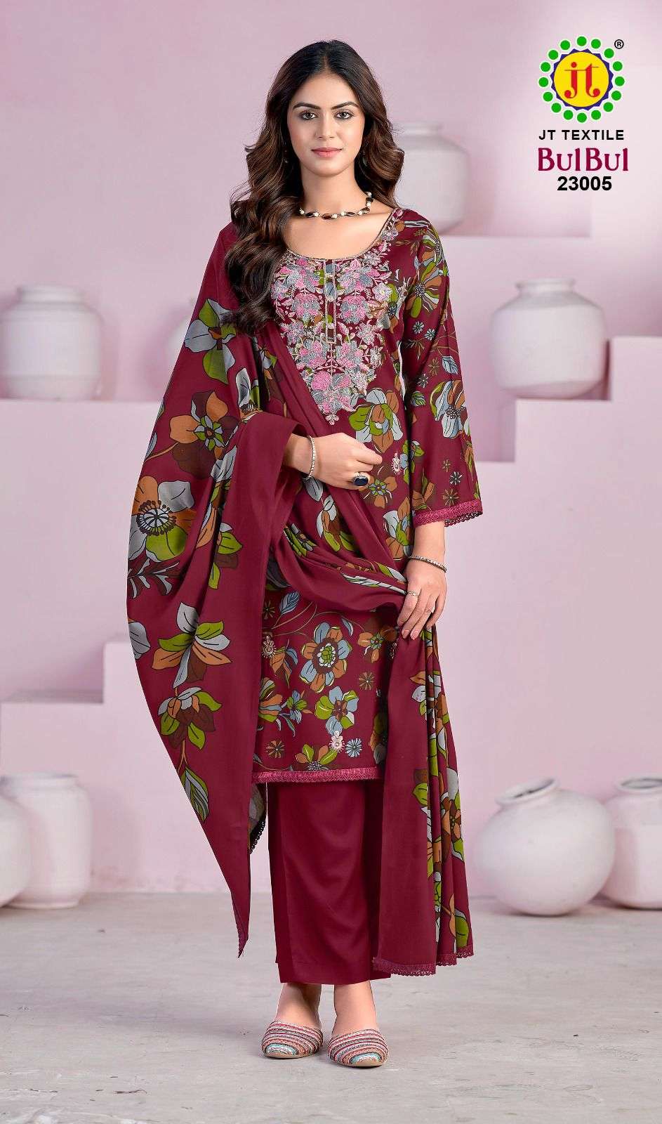 JT BULBUL VOL 23 RAYON PREMIUM WORKS LADIES SUIT	