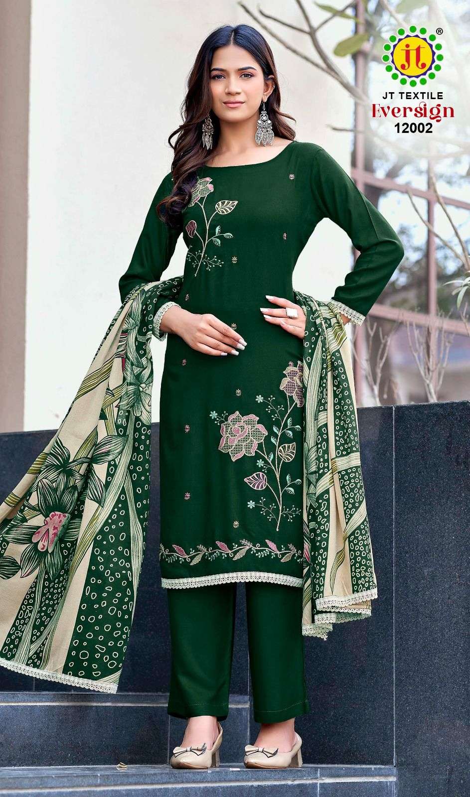 JT EVERSIGN VOL 12 RAYON FANCY WORKS LADIES SUIT