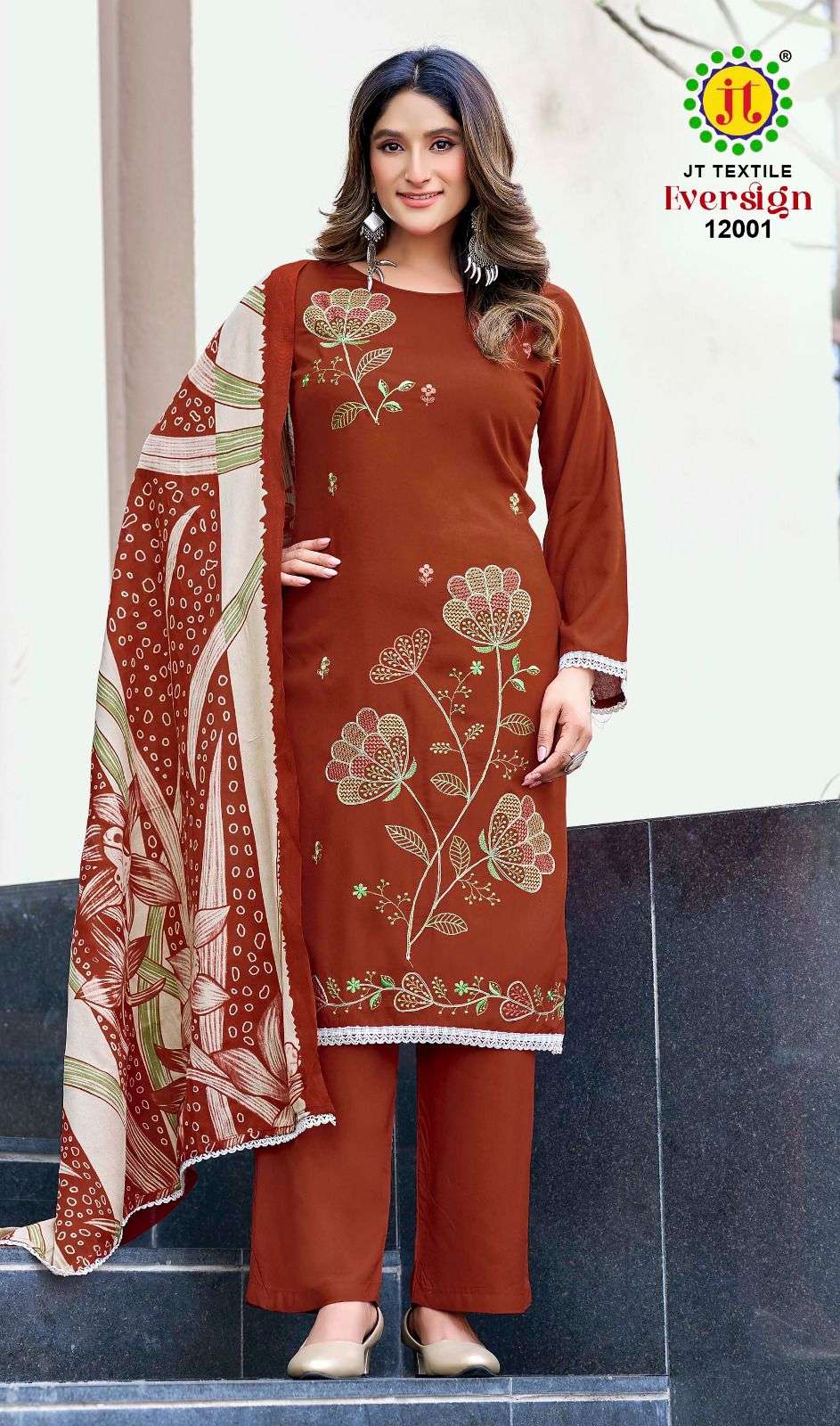 JT EVERSIGN VOL 12 RAYON FANCY WORKS LADIES SUIT