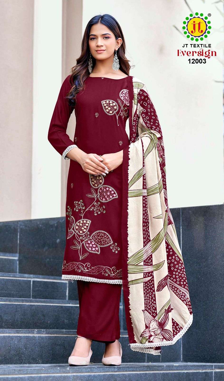 JT EVERSIGN VOL 12 RAYON FANCY WORKS LADIES SUIT