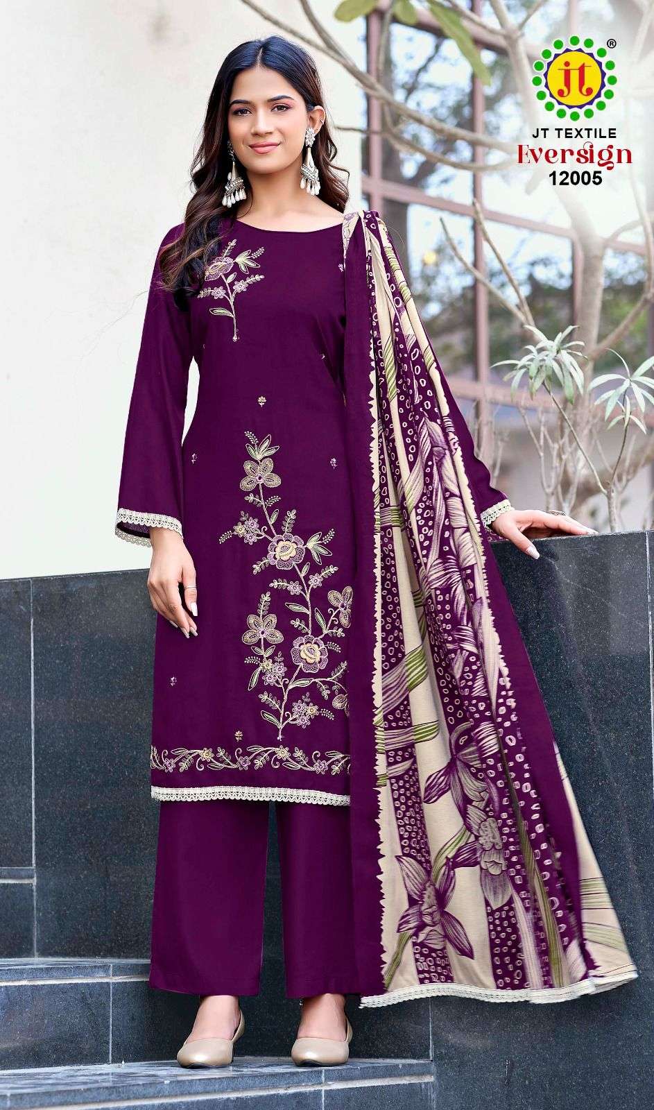 JT EVERSIGN VOL 12 RAYON FANCY WORKS LADIES SUIT