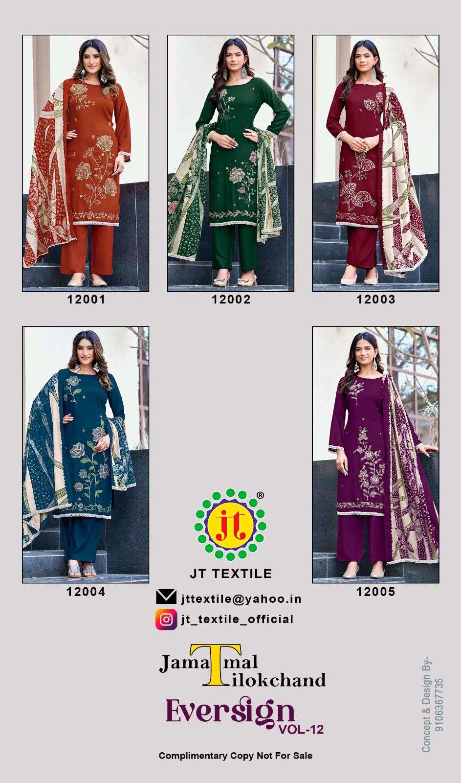 JT EVERSIGN VOL 12 RAYON FANCY WORKS LADIES SUIT