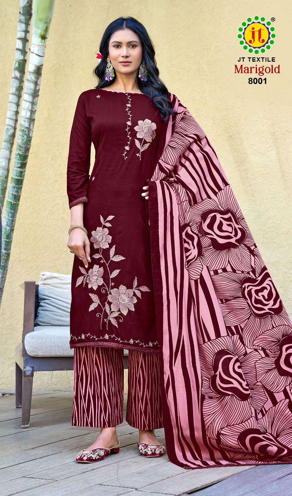 JT MARIGOLD VOL 8 RAYON FANCY EMBROIDERY WORKS LADIES SALWAR SUIT