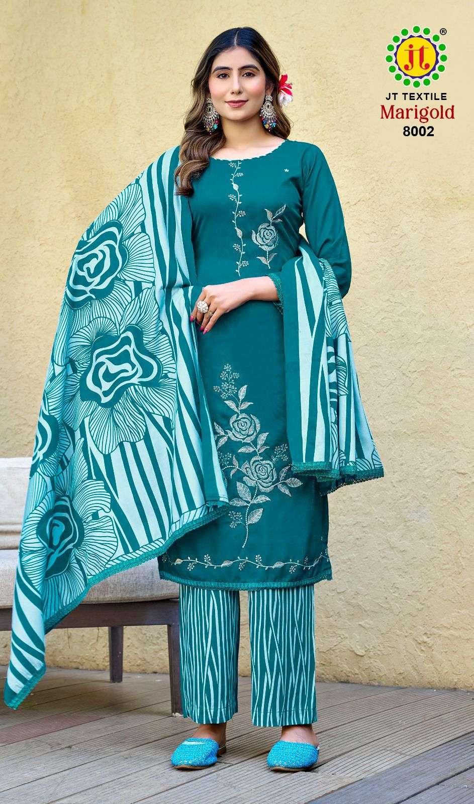 JT MARIGOLD VOL 8 RAYON FANCY EMBROIDERY WORKS LADIES SALWAR SUIT