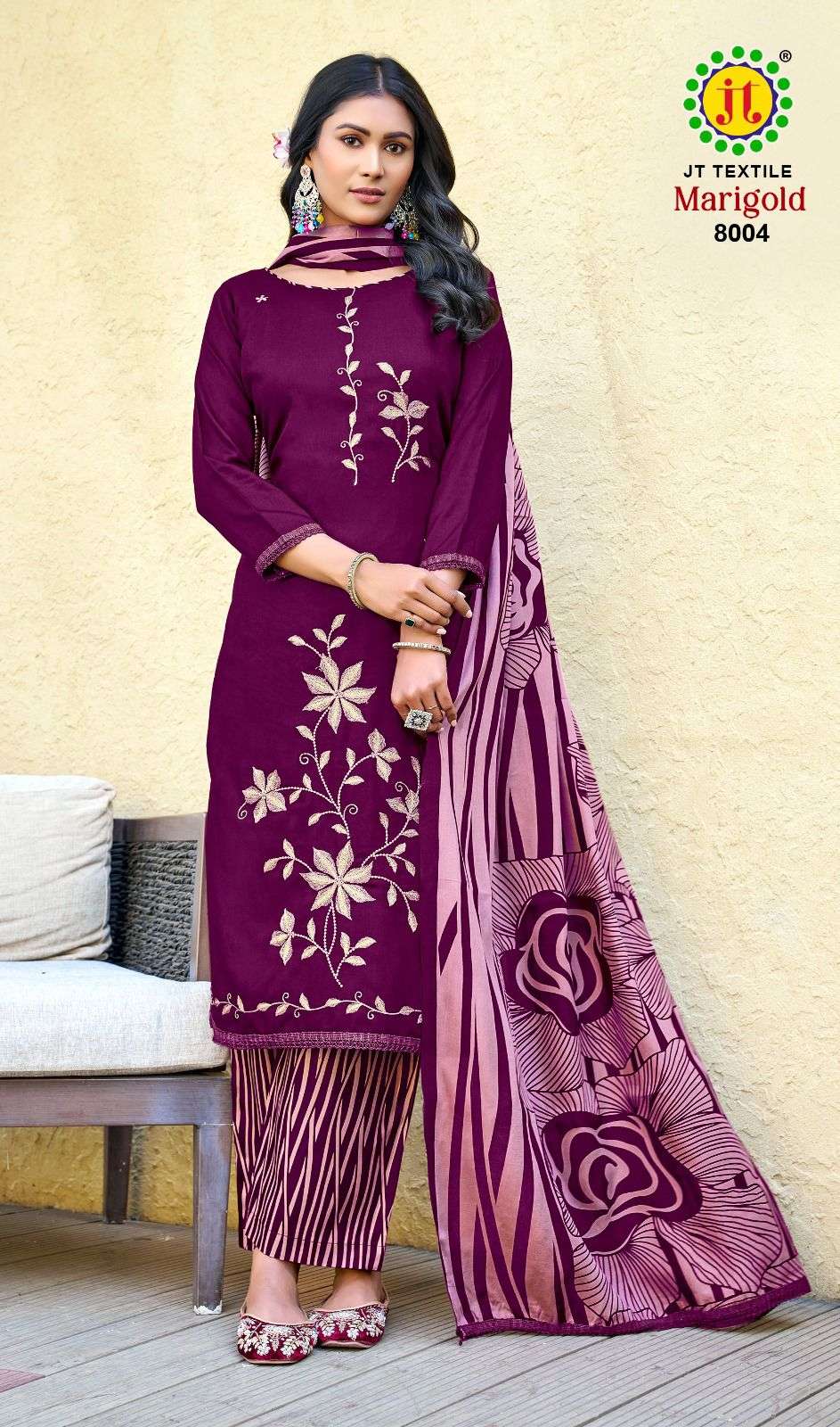 JT MARIGOLD VOL 8 RAYON FANCY EMBROIDERY WORKS LADIES SALWAR SUIT