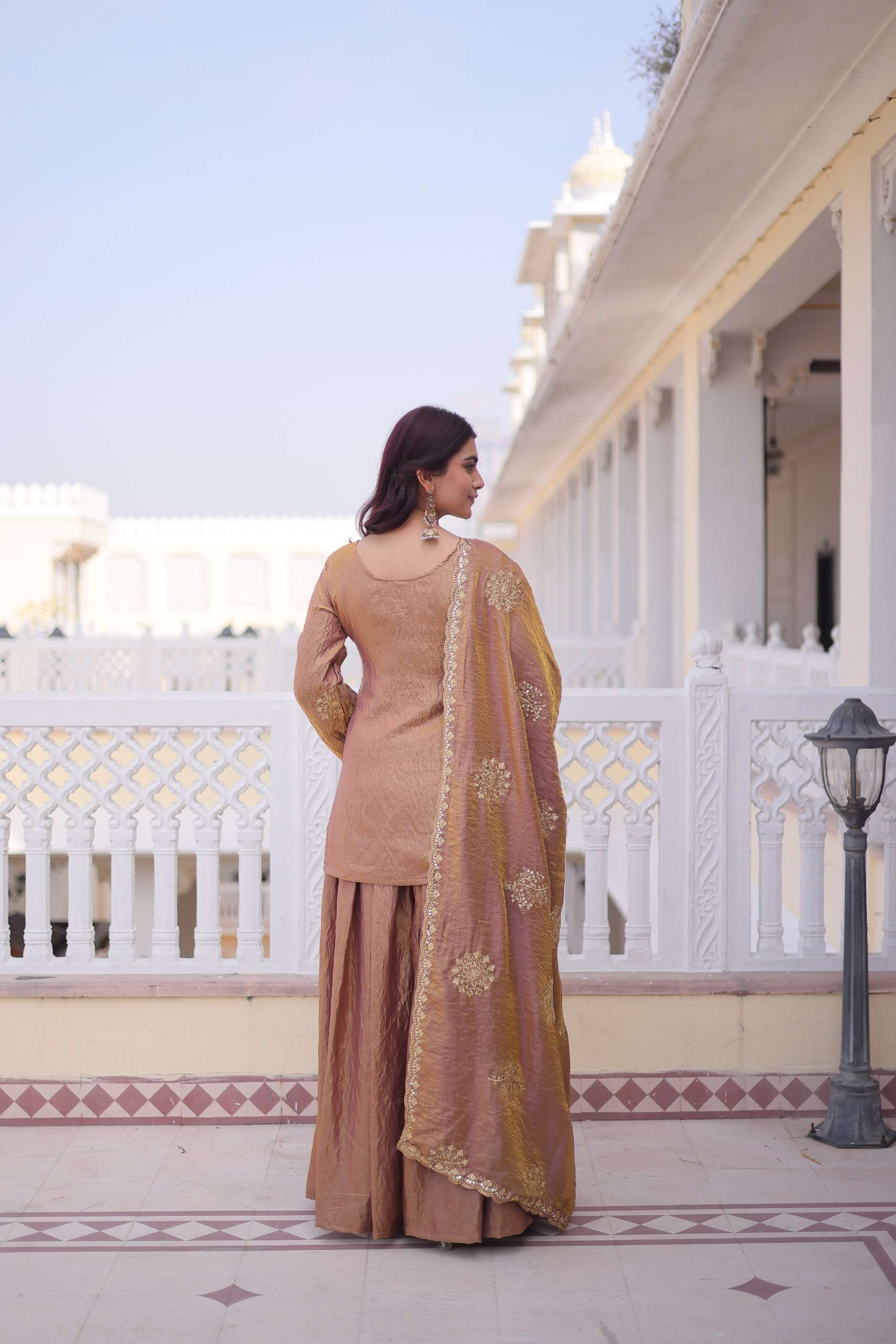 KA 1229 DESIGNER PARTY WEAR LADIES TOP SHARARA AND DUPATTA SET 